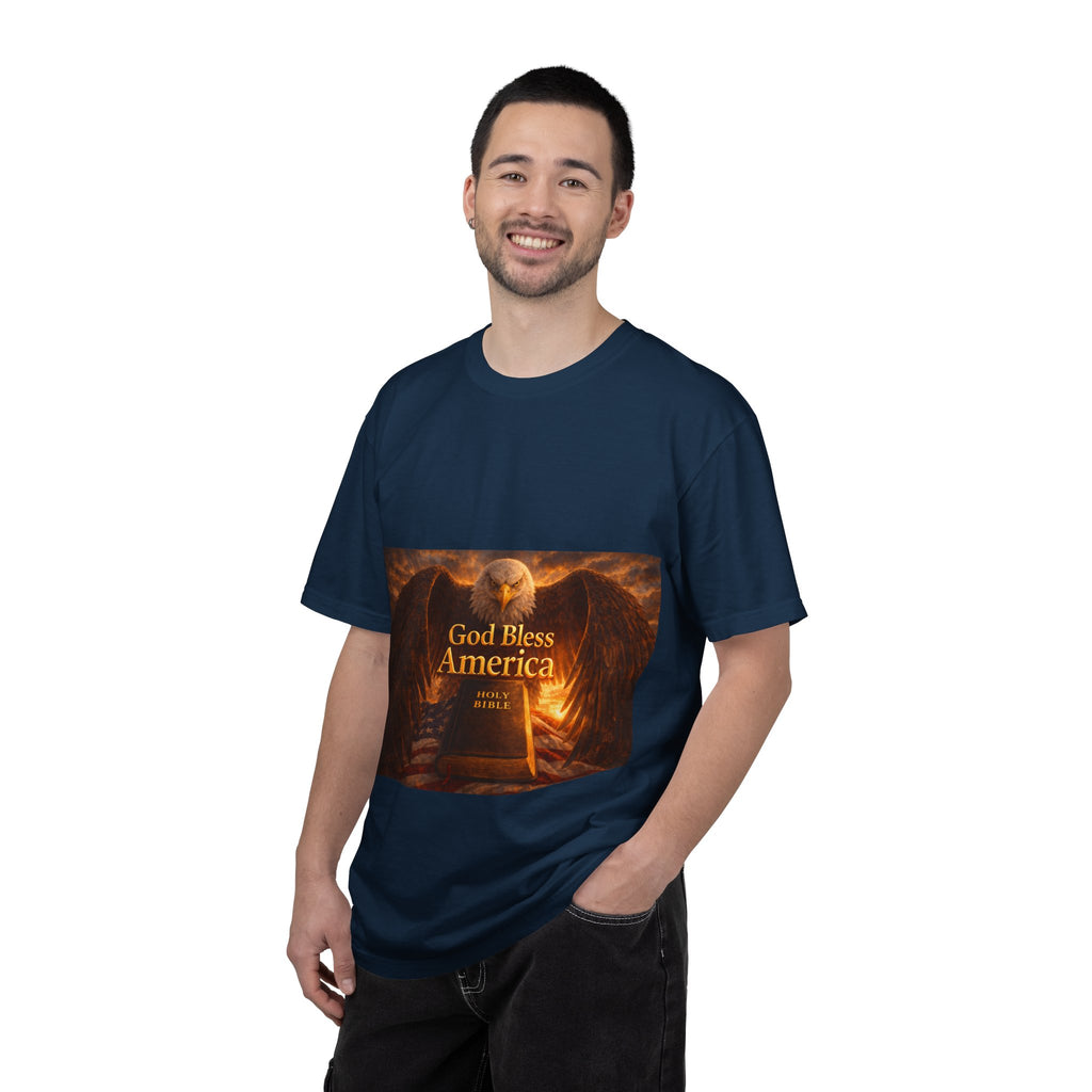 Political T-Shirt — "God Bless America" Eagle & Trump Patriotic Tee