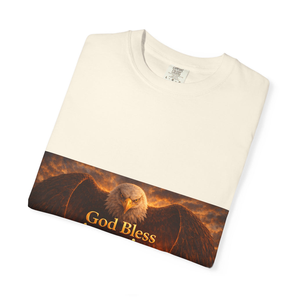 Political T-Shirt — "God Bless America" Eagle & Trump Patriotic Tee