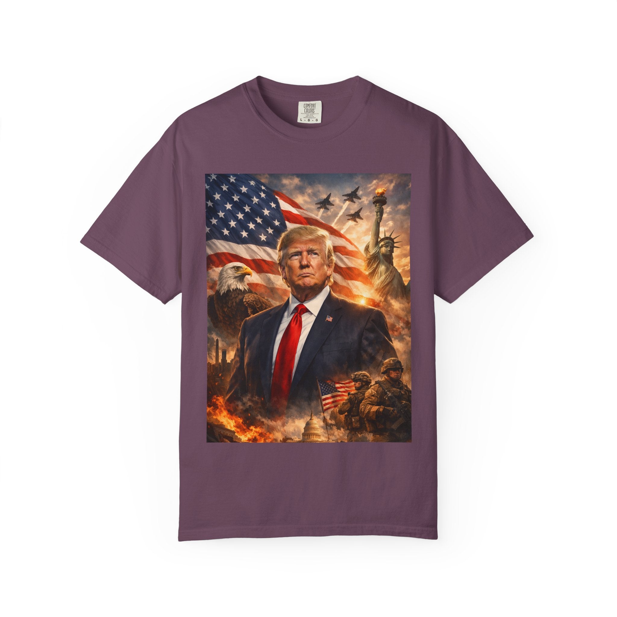 Patriotic Trump Portrait T-Shirt — “It takes a real man to mend a broken country”