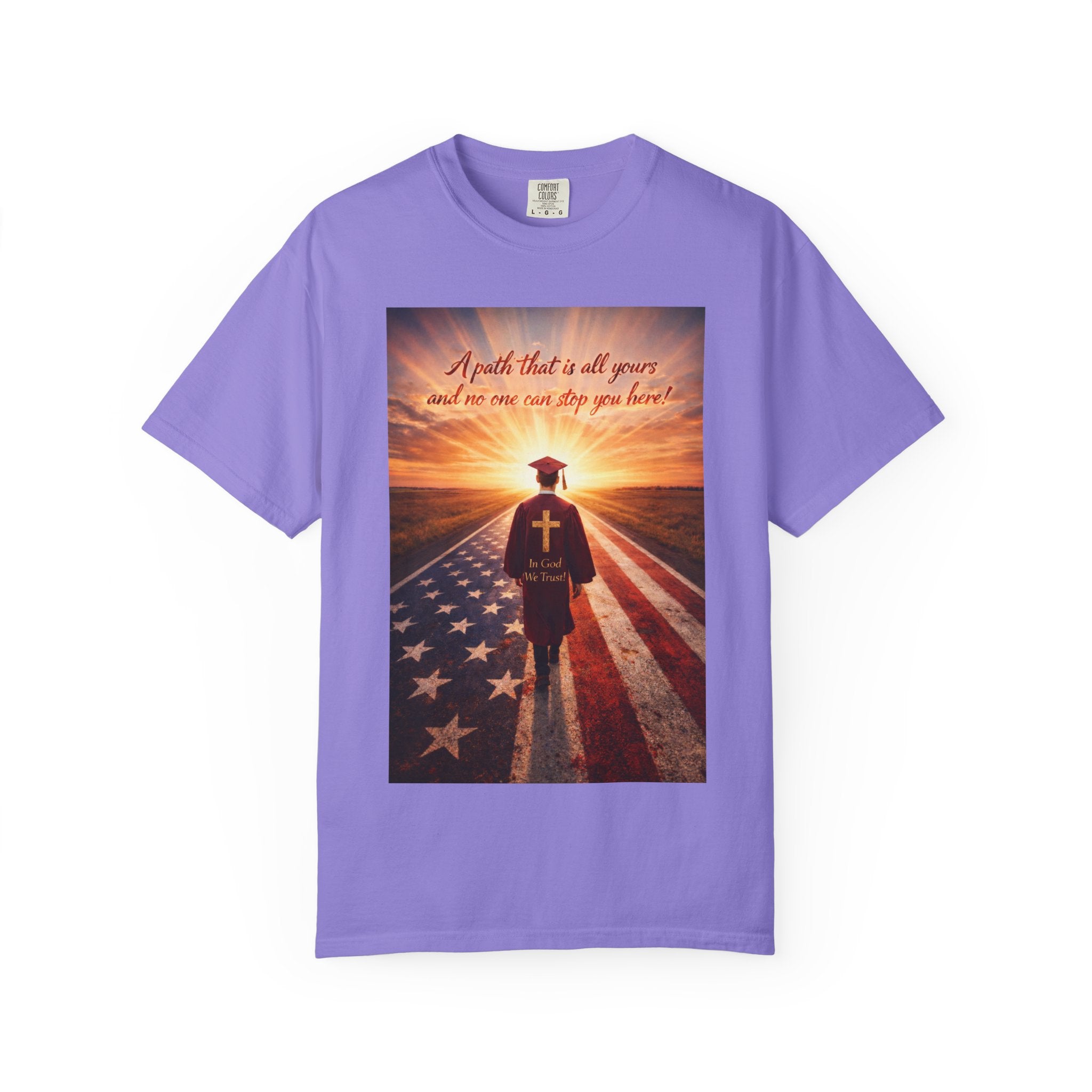 Patriotic Christian T-Shirt — 'A Path That Is All Yours' Graduating Soldier Prayer Tee