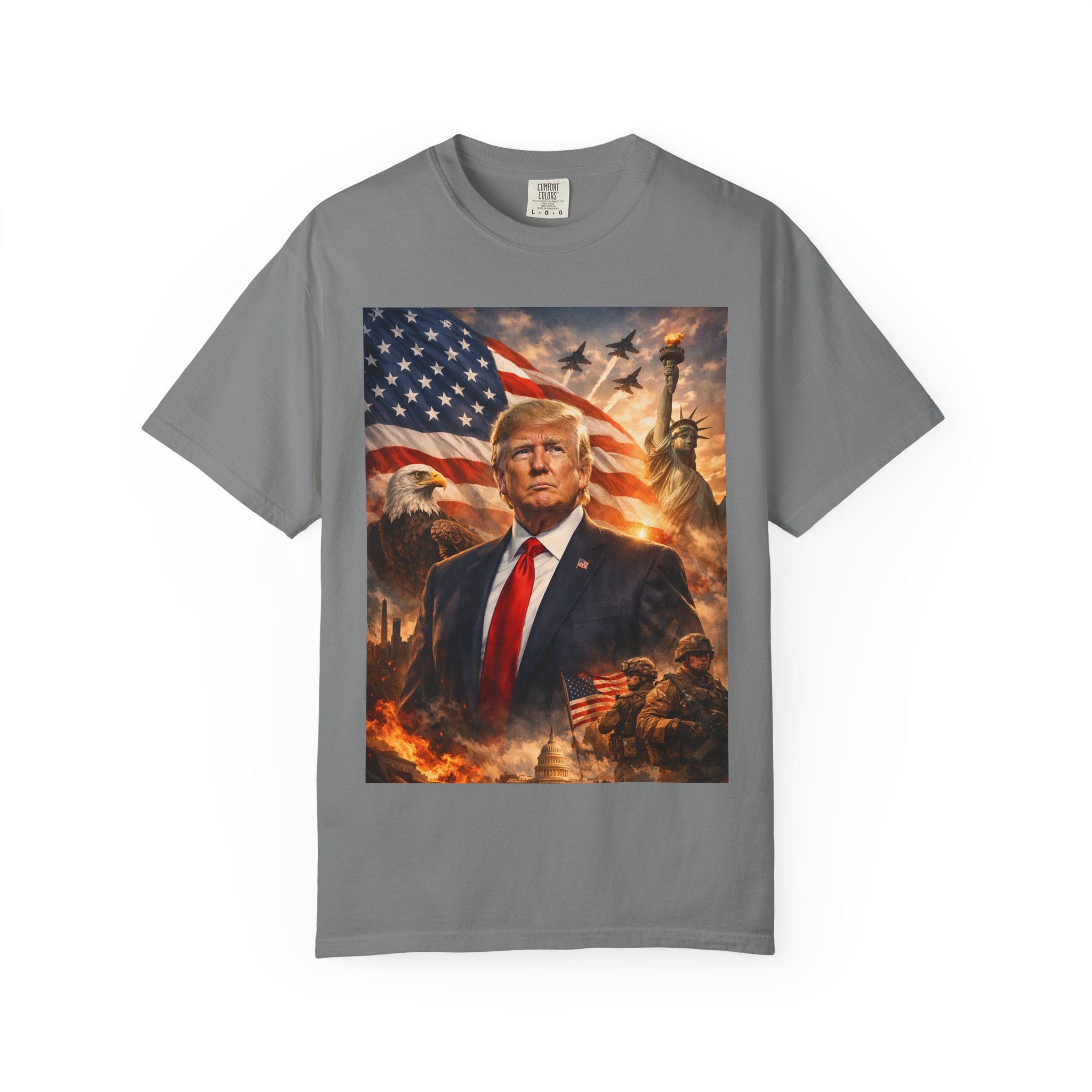 Patriotic Trump Portrait T-Shirt — “It takes a real man to mend a broken country”
