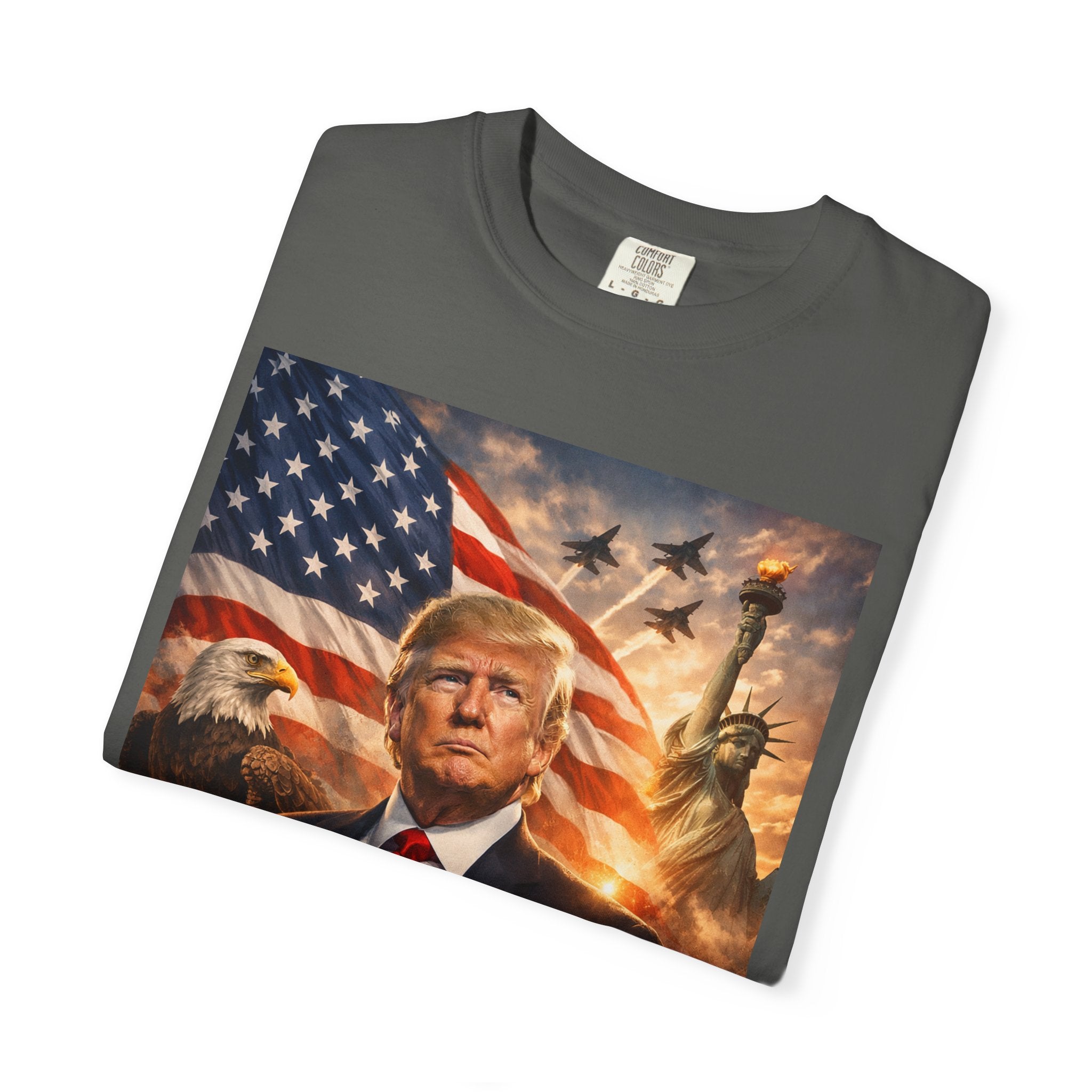 Patriotic Trump Portrait T-Shirt — “It takes a real man to mend a broken country”