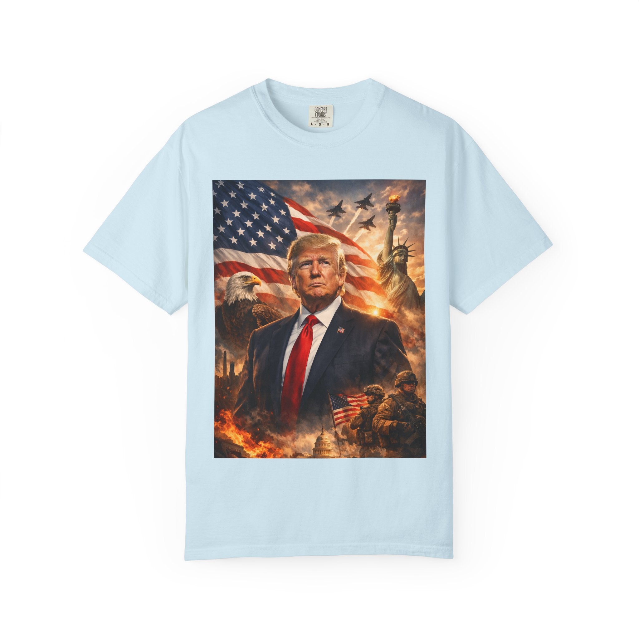 Patriotic Trump Portrait T-Shirt — “It takes a real man to mend a broken country”