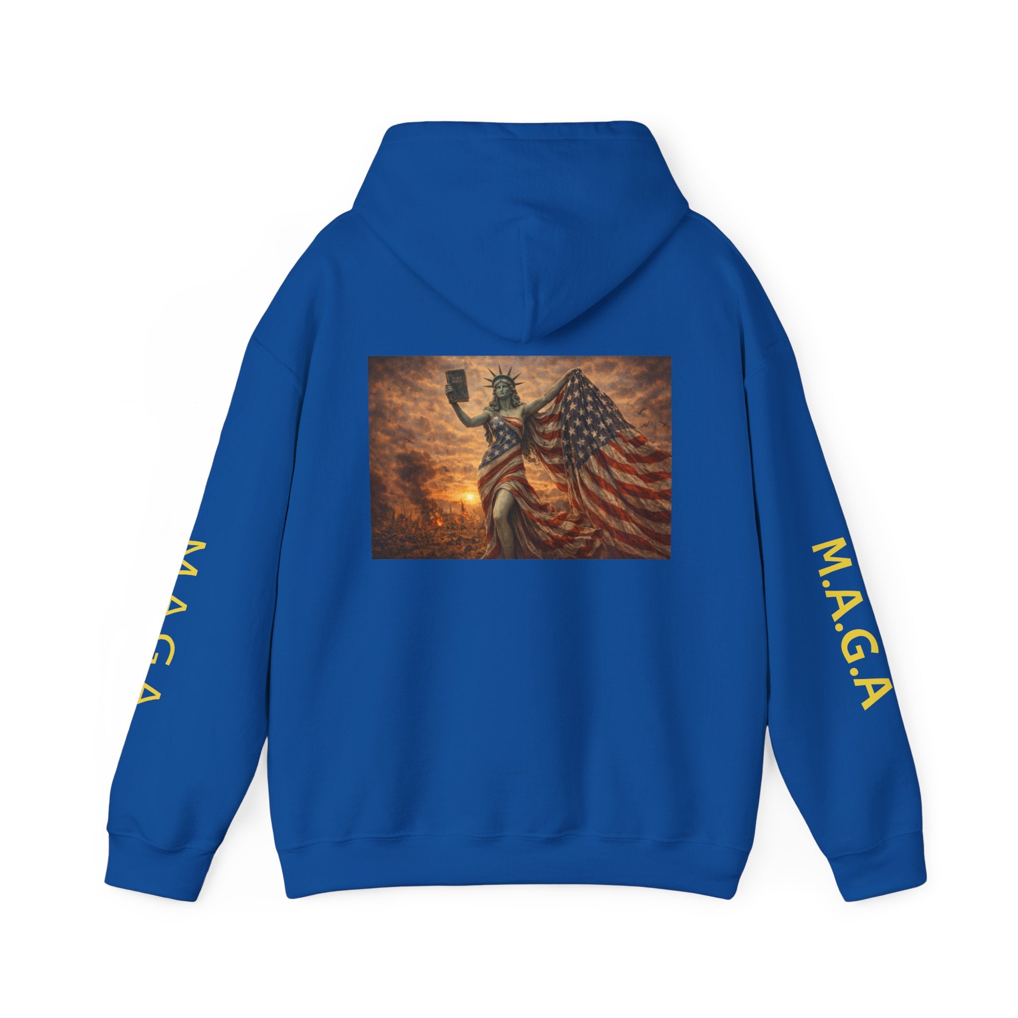 MAGA Statue of Liberty Hoodie – Patriotic American Flag Sweatshirt