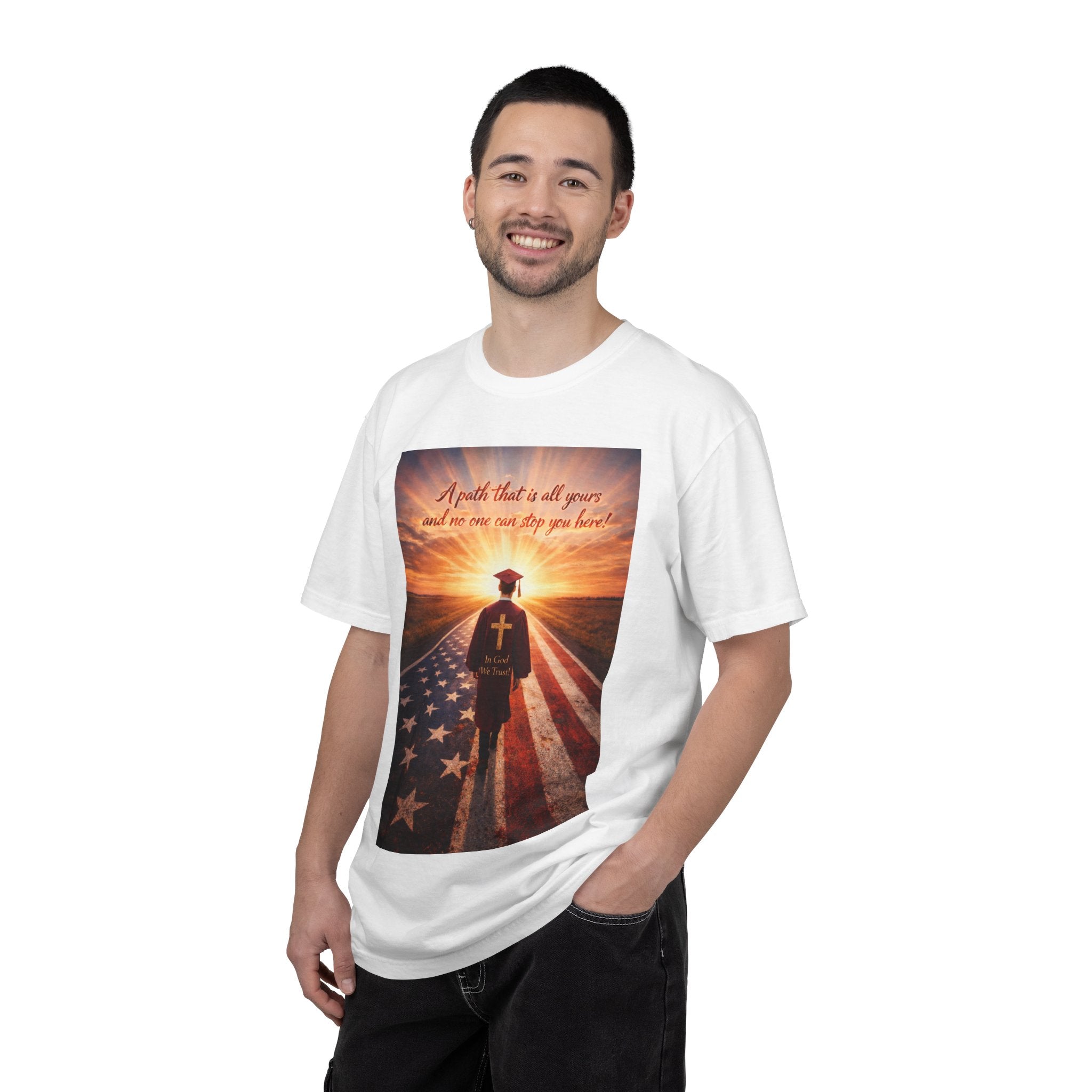 Patriotic Christian T-Shirt — 'A Path That Is All Yours' Graduating Soldier Prayer Tee