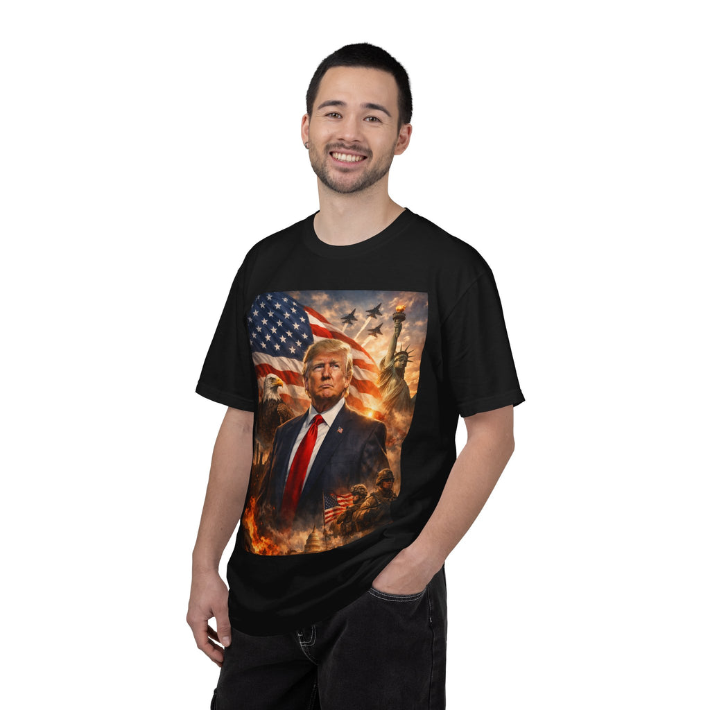 Patriotic Trump Portrait T-Shirt — “It takes a real man to mend a broken country”