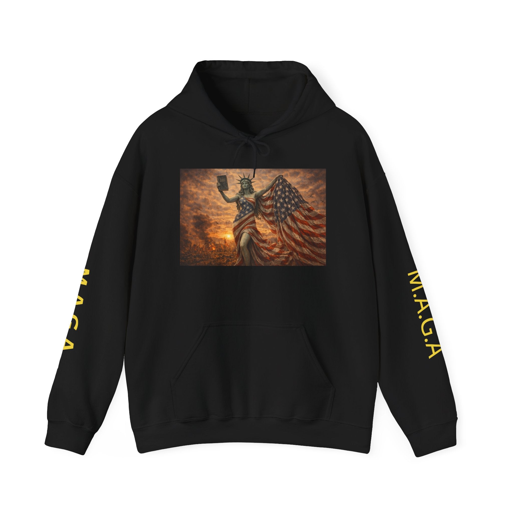 MAGA Statue of Liberty Hoodie – Patriotic American Flag Sweatshirt