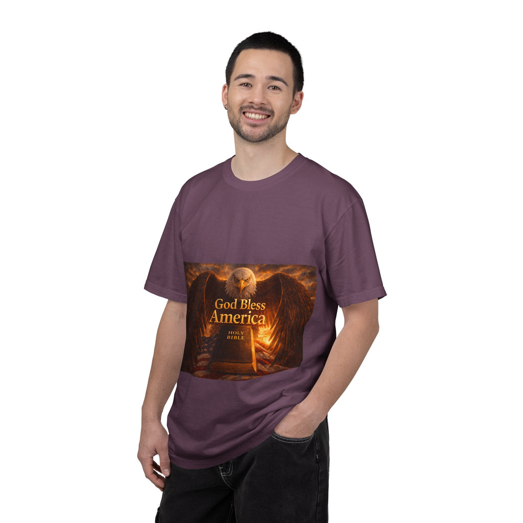 Political T-Shirt — "God Bless America" Eagle & Trump Patriotic Tee