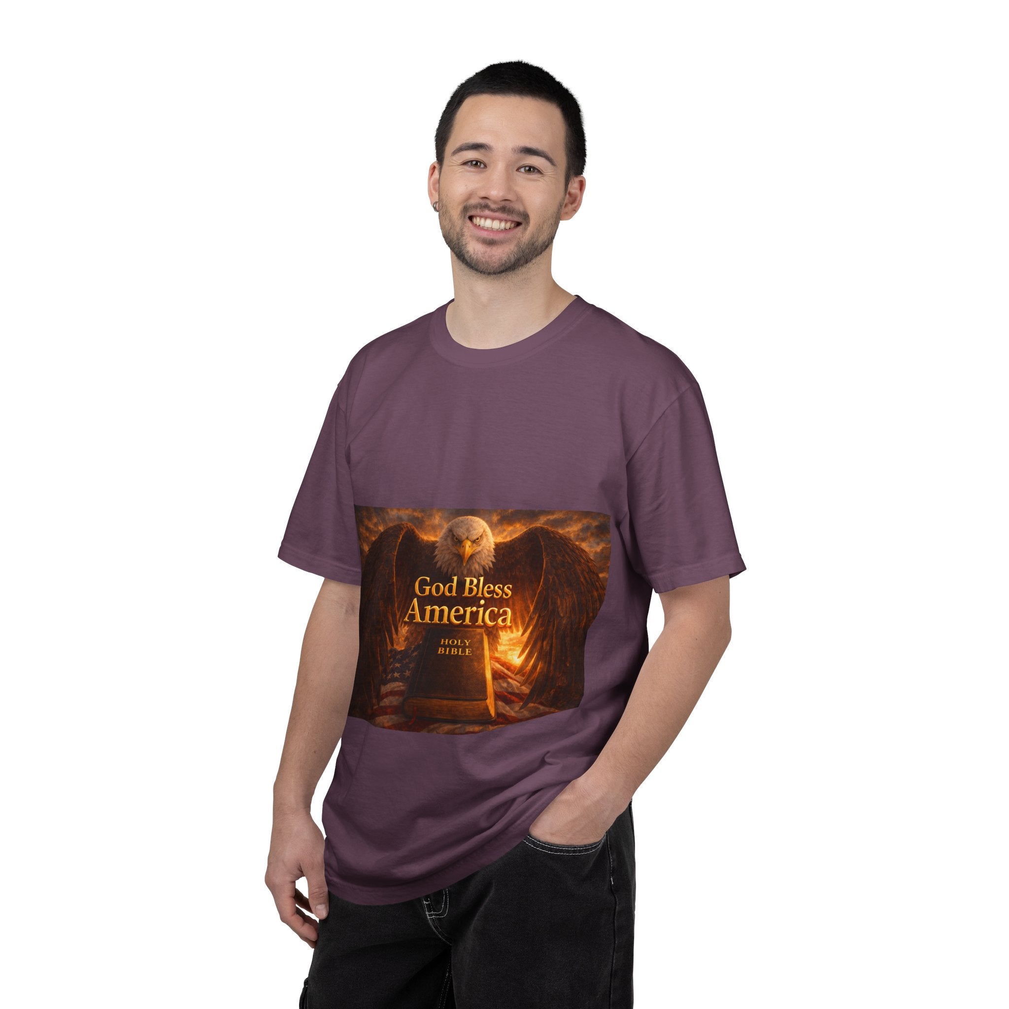 Political T-Shirt — "God Bless America" Eagle & Trump Patriotic Tee