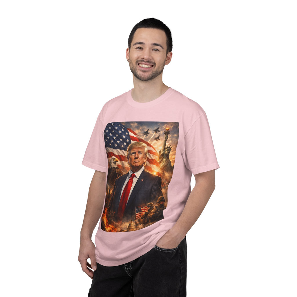 Patriotic Trump Portrait T-Shirt — “It takes a real man to mend a broken country”