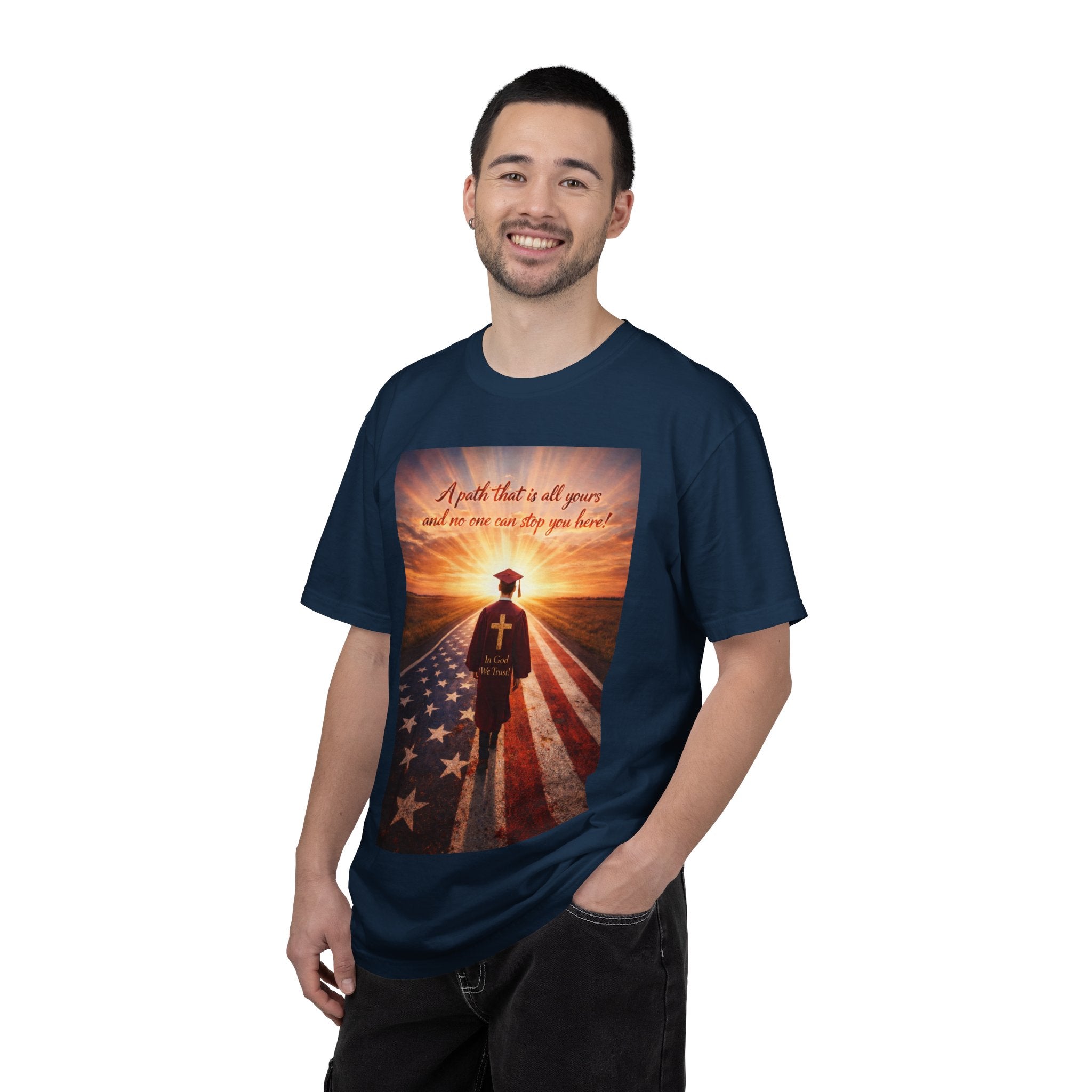 Patriotic Christian T-Shirt — 'A Path That Is All Yours' Graduating Soldier Prayer Tee