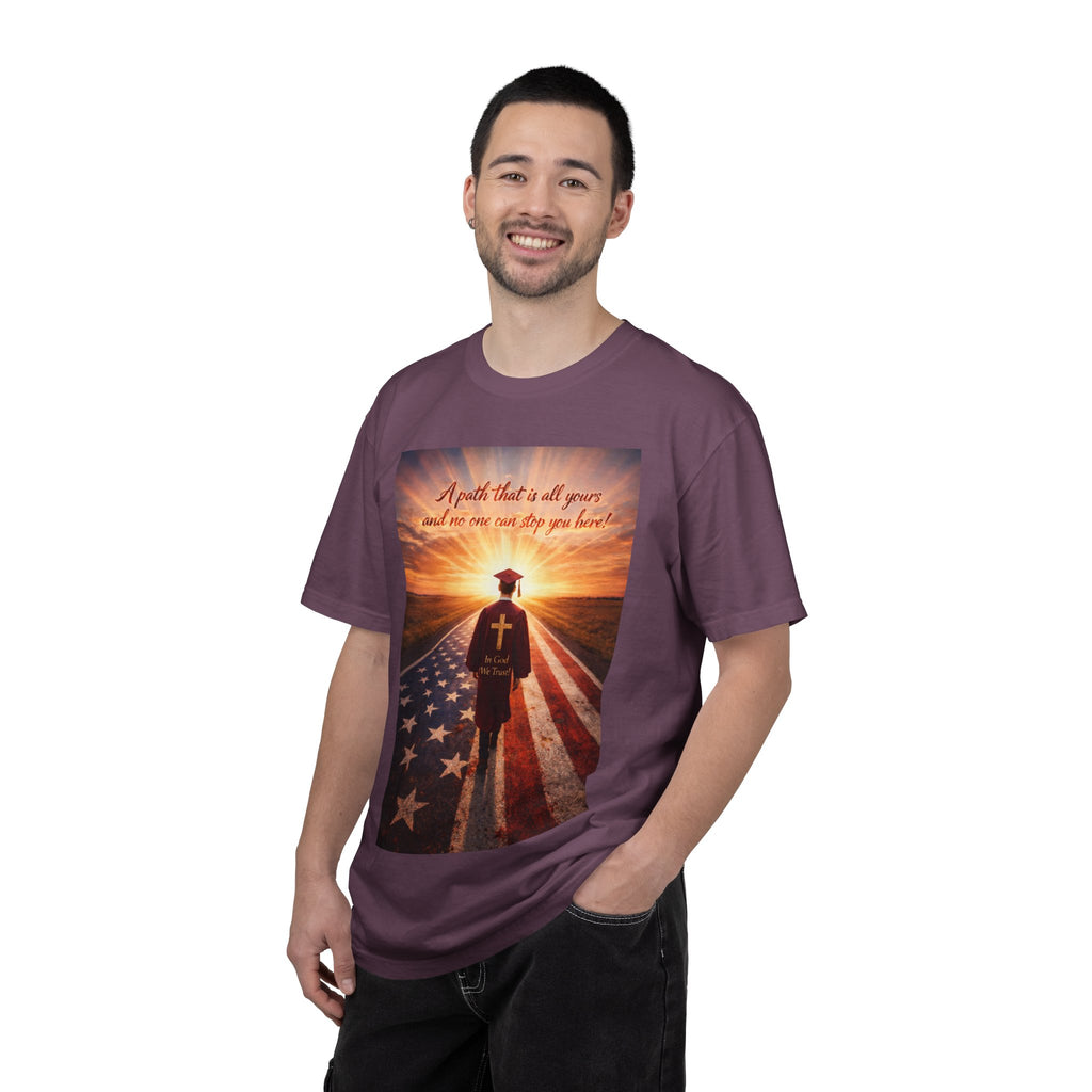 Patriotic Christian T-Shirt — 'A Path That Is All Yours' Graduating Soldier Prayer Tee