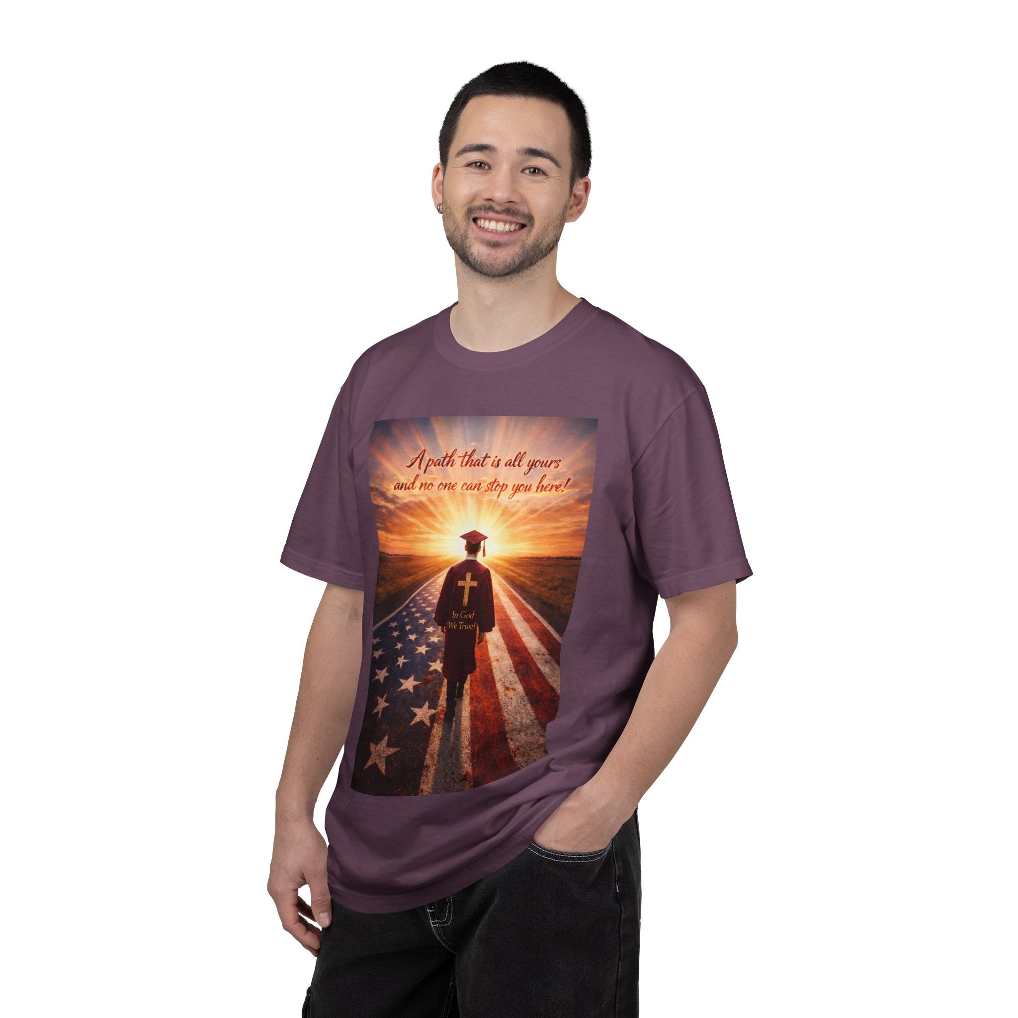 Patriotic Christian T-Shirt — 'A Path That Is All Yours' Graduating Soldier Prayer Tee