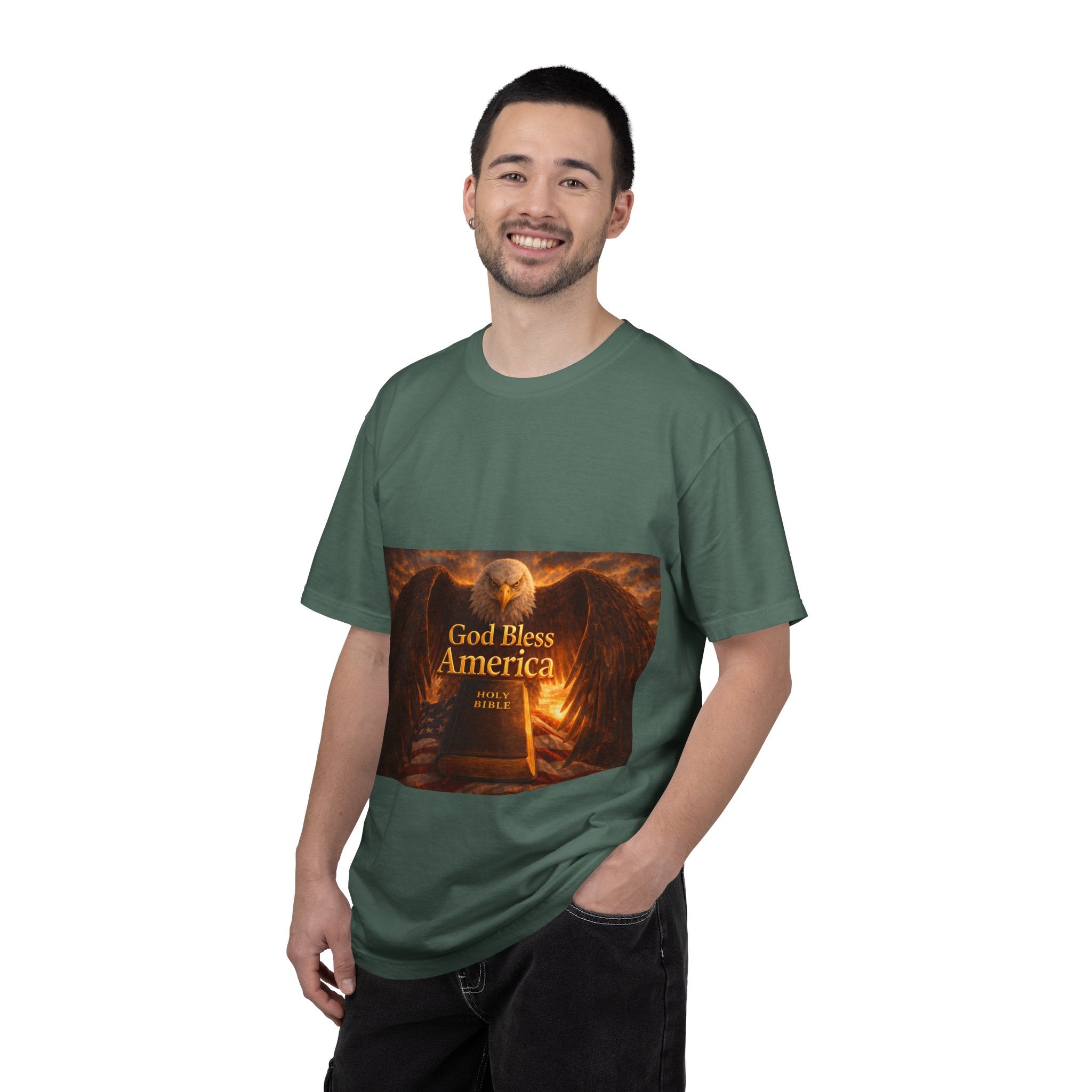 Political T-Shirt — "God Bless America" Eagle & Trump Patriotic Tee