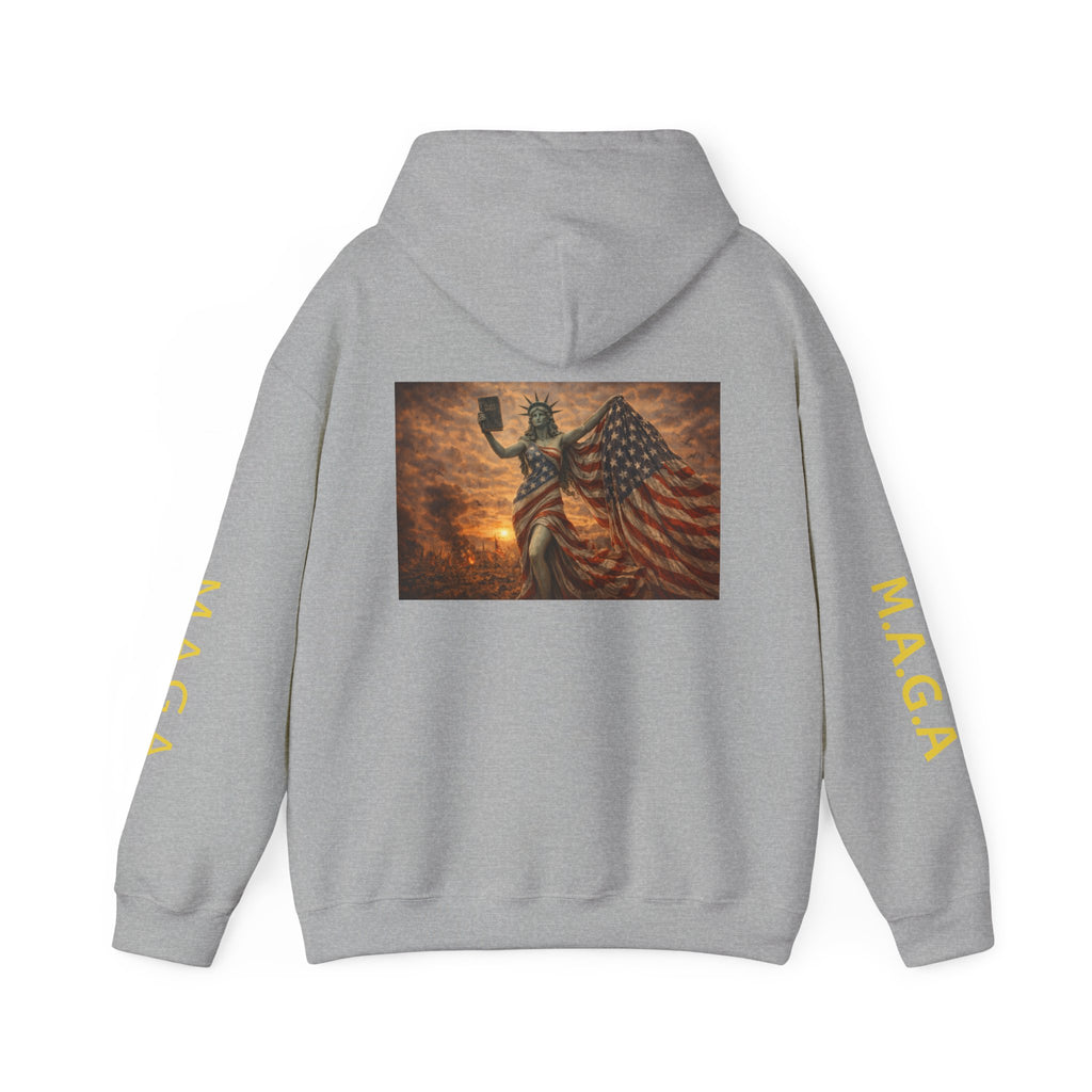 MAGA Statue of Liberty Hoodie – Patriotic American Flag Sweatshirt