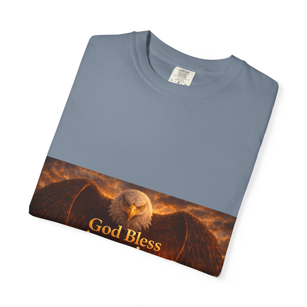 Political T-Shirt — "God Bless America" Eagle & Trump Patriotic Tee