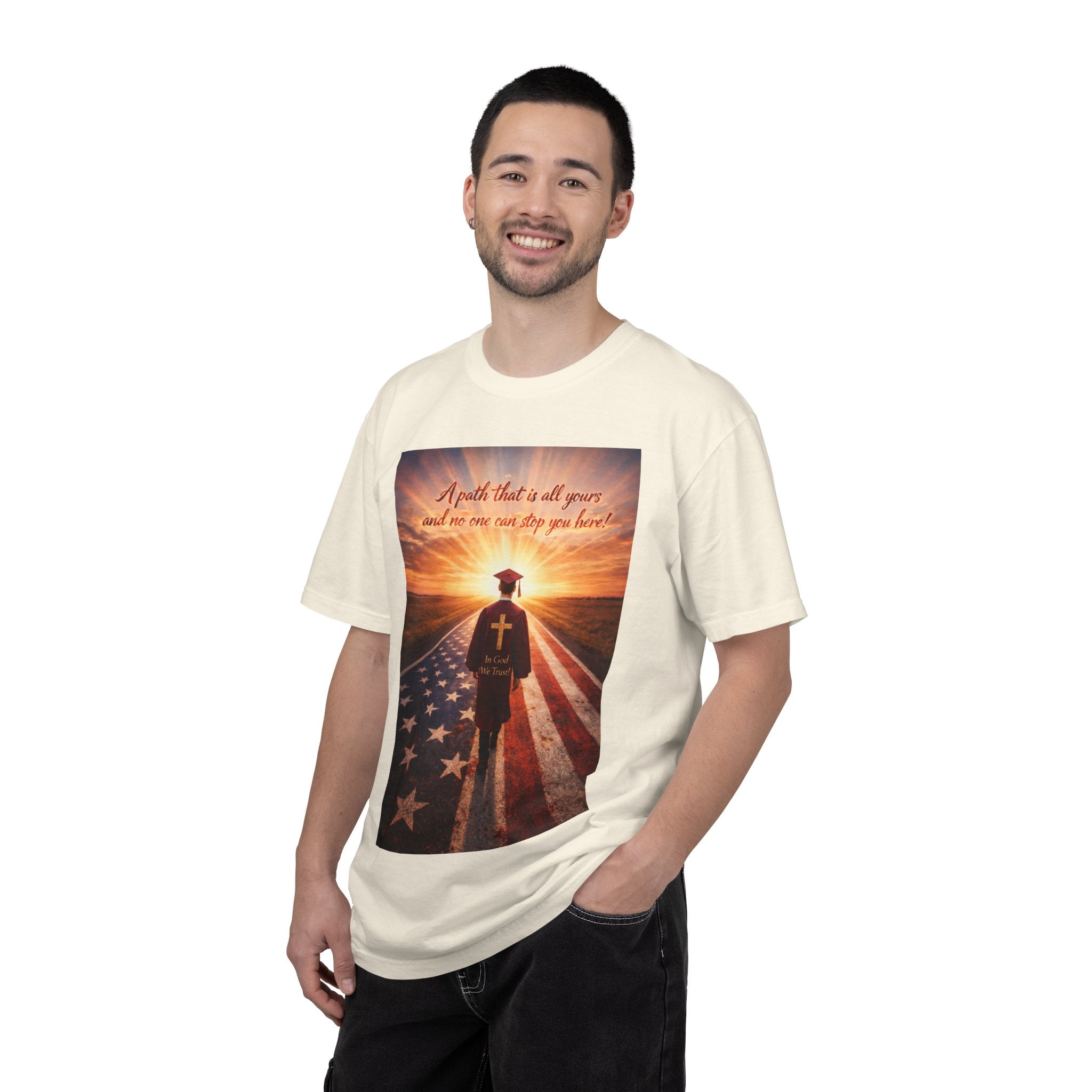 Patriotic Christian T-Shirt — 'A Path That Is All Yours' Graduating Soldier Prayer Tee