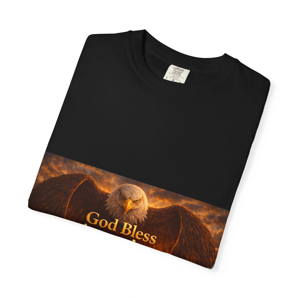 Political T-Shirt — "God Bless America" Eagle & Trump Patriotic Tee