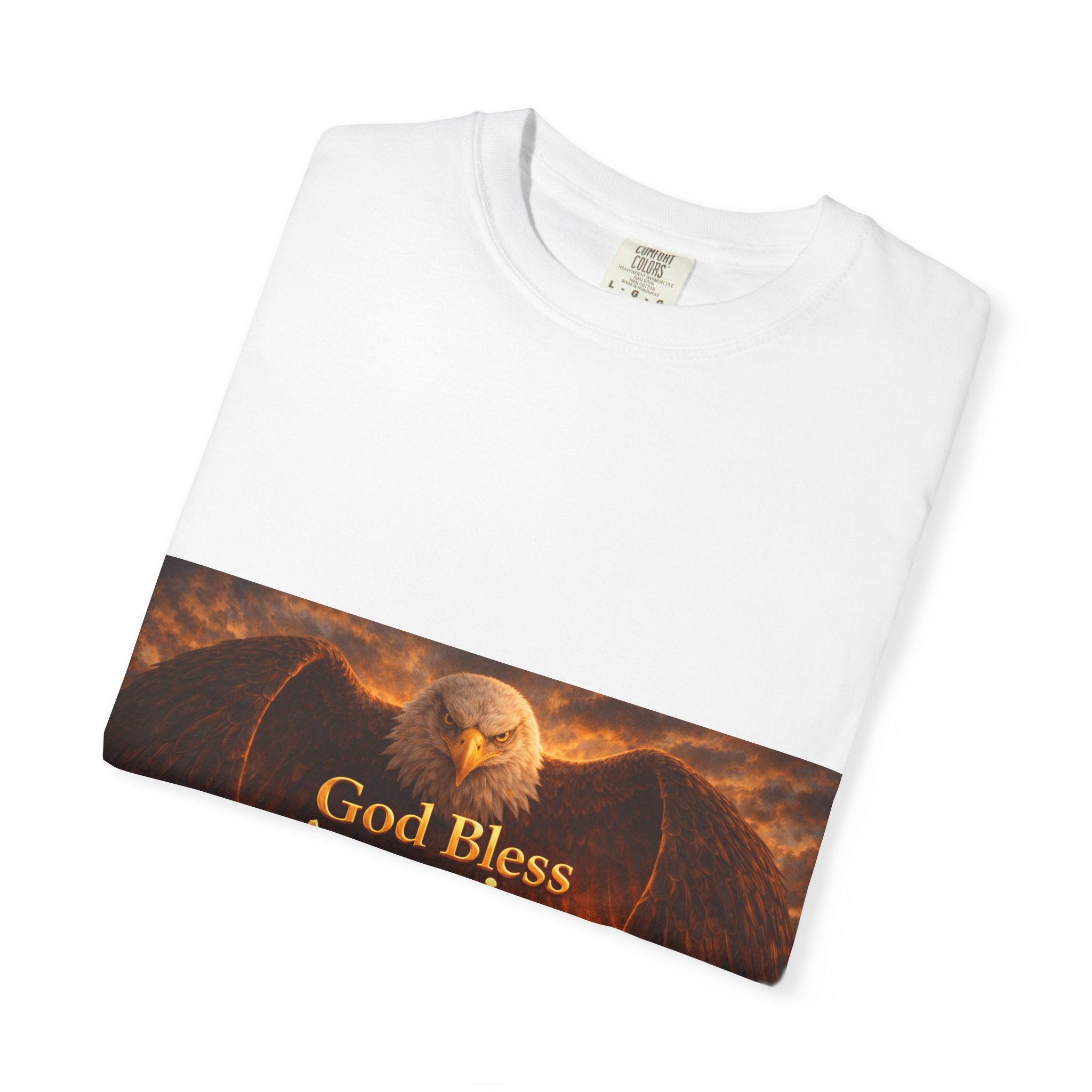 Political T-Shirt — "God Bless America" Eagle & Trump Patriotic Tee