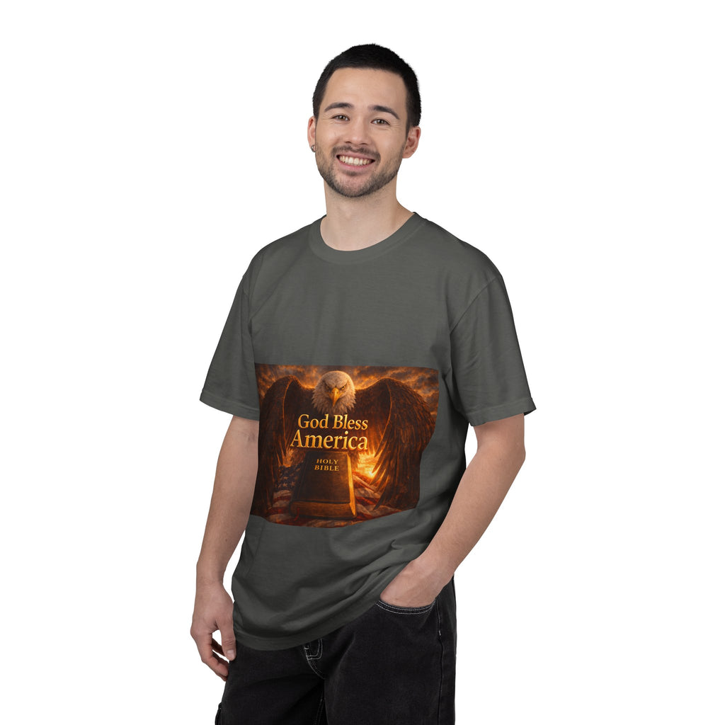 Political T-Shirt — "God Bless America" Eagle & Trump Patriotic Tee