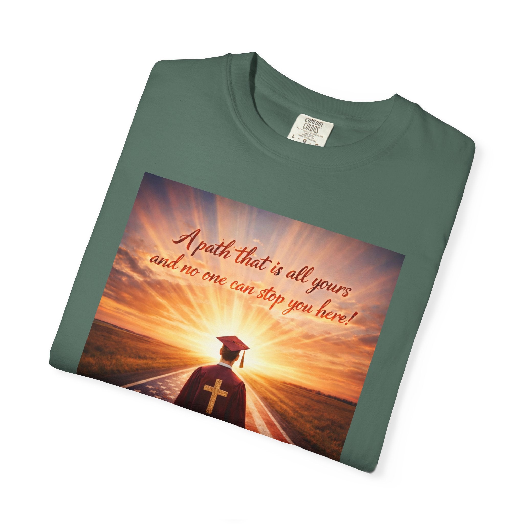 Patriotic Christian T-Shirt — 'A Path That Is All Yours' Graduating Soldier Prayer Tee