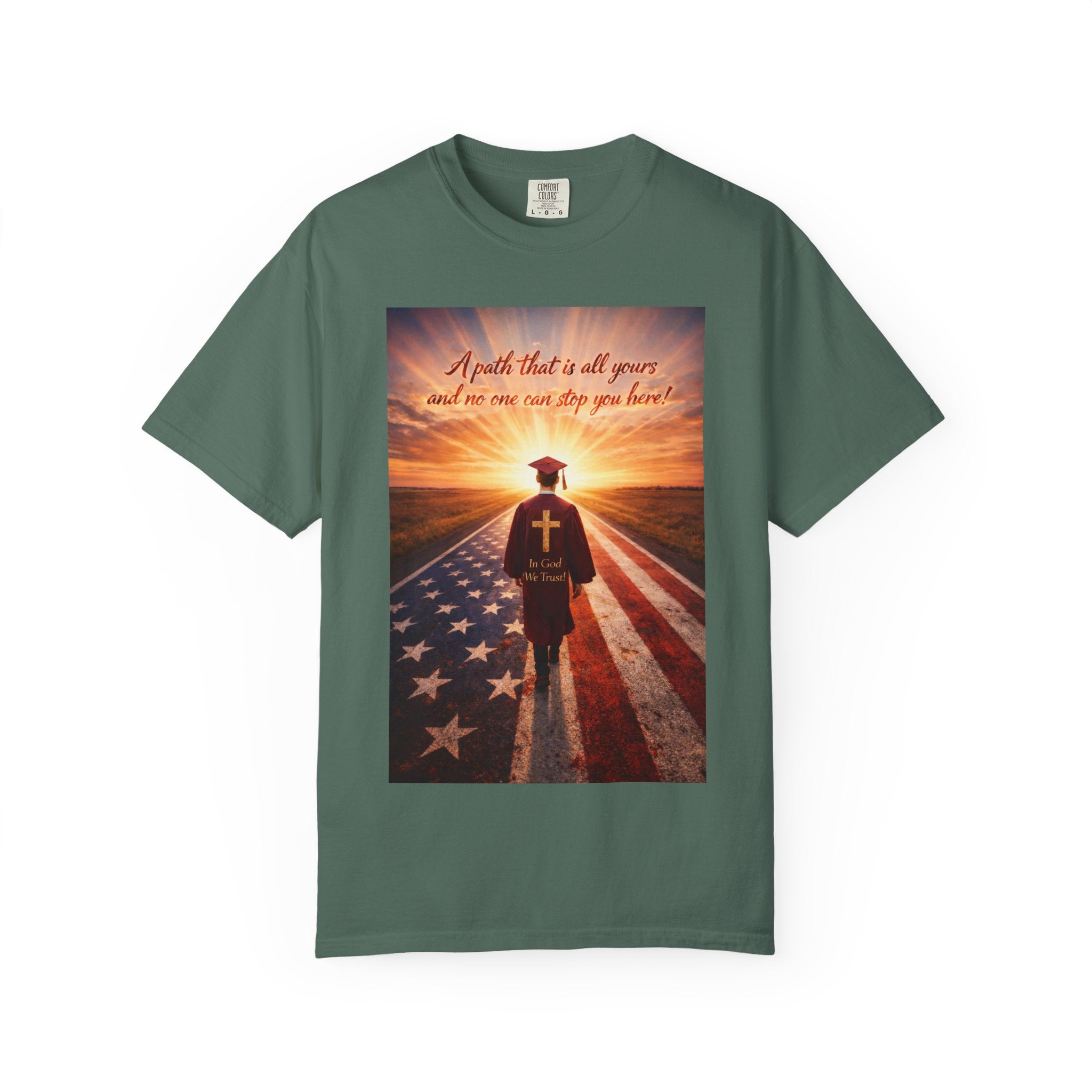 Patriotic Christian T-Shirt — 'A Path That Is All Yours' Graduating Soldier Prayer Tee