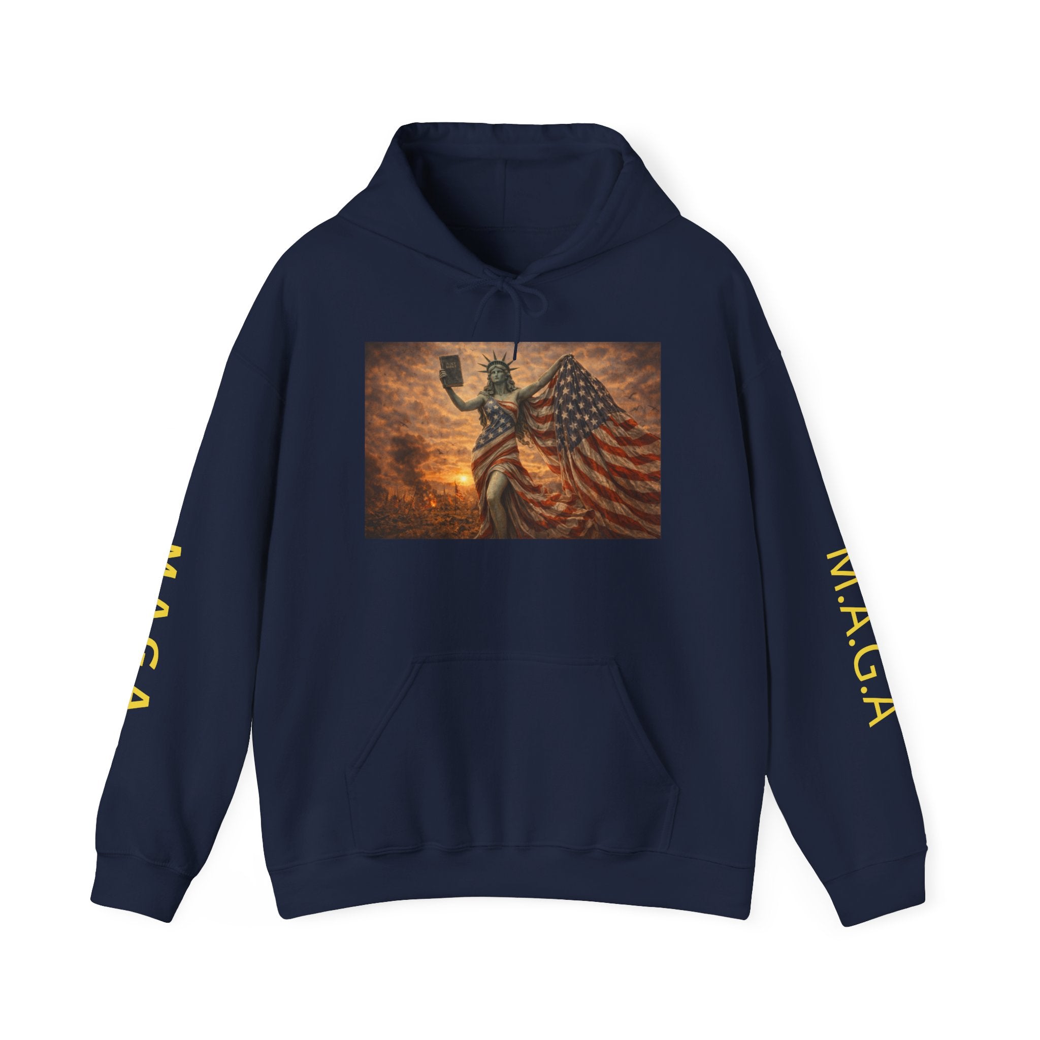 MAGA Statue of Liberty Hoodie – Patriotic American Flag Sweatshirt