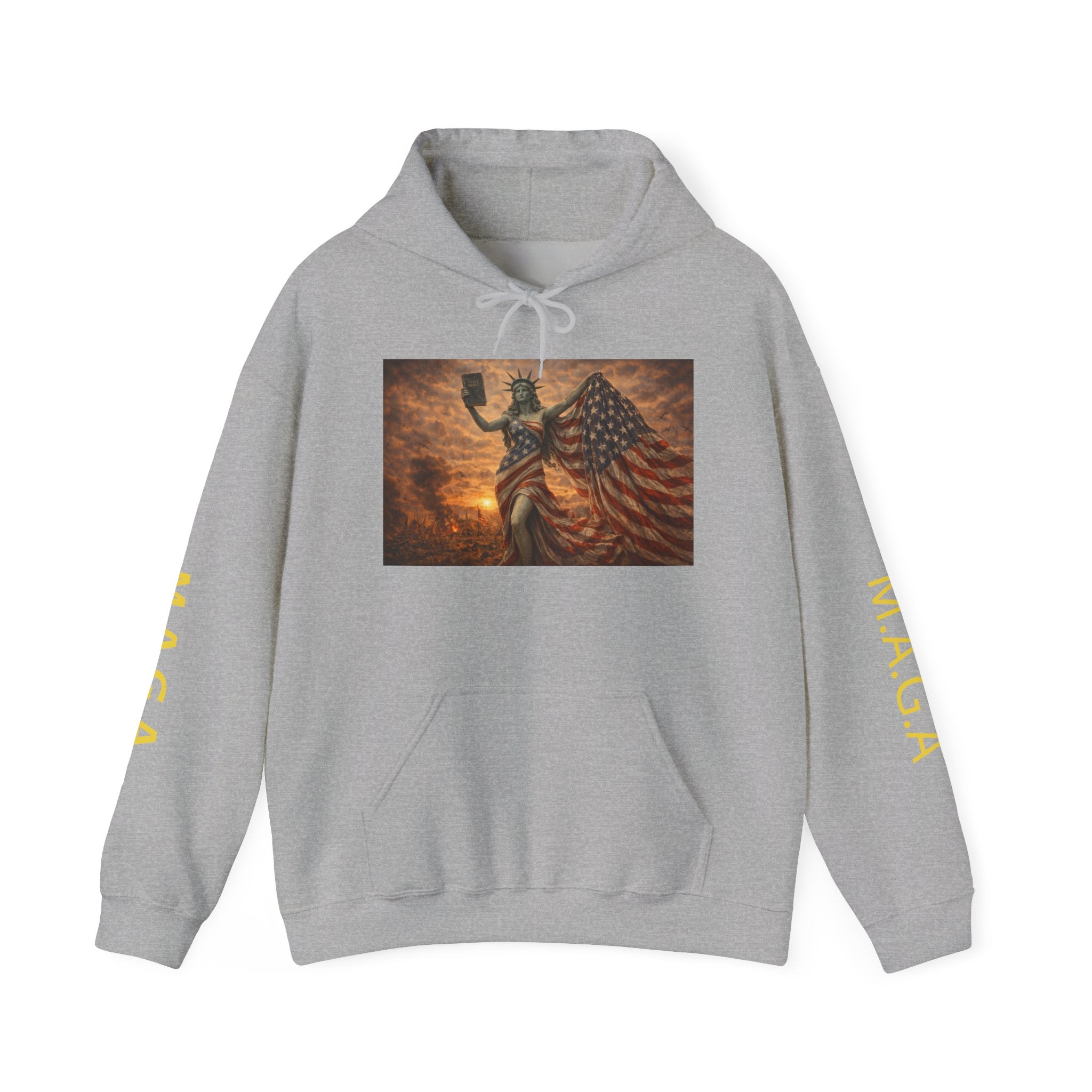 MAGA Statue of Liberty Hoodie – Patriotic American Flag Sweatshirt