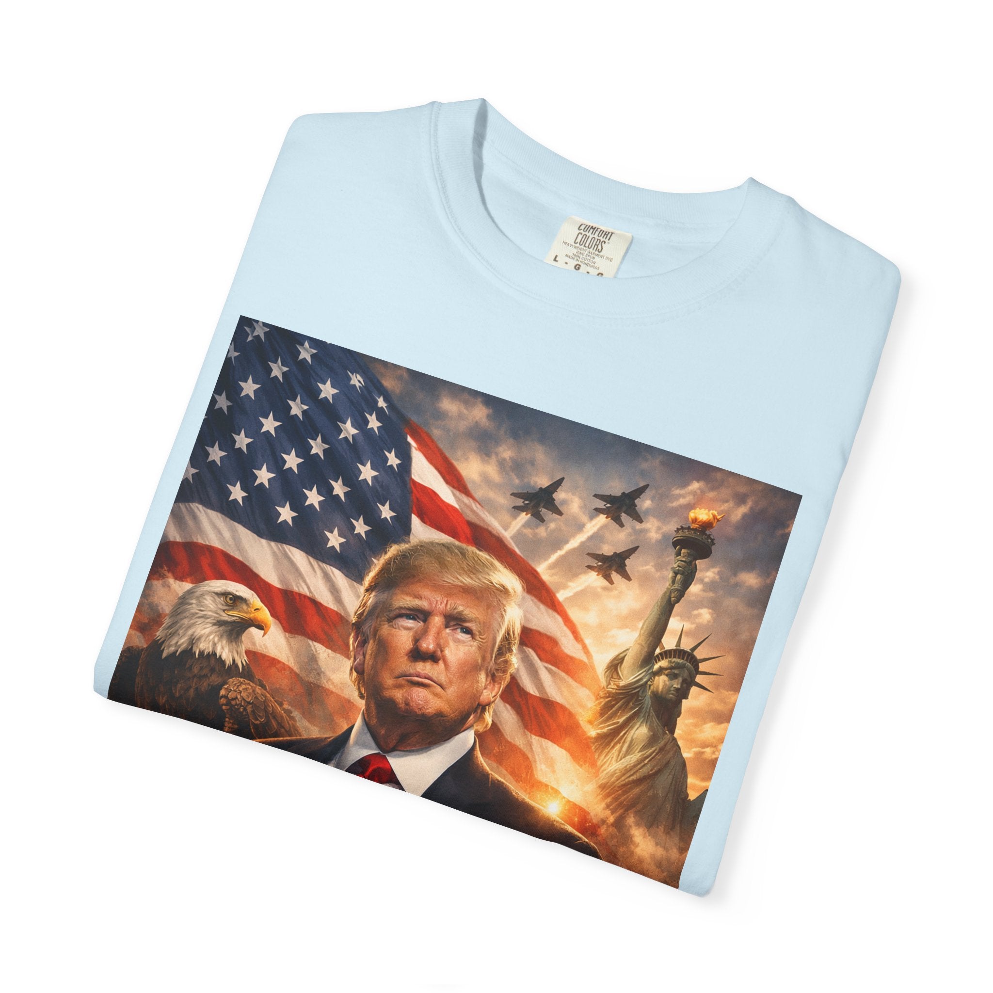 Patriotic Trump Portrait T-Shirt — “It takes a real man to mend a broken country”