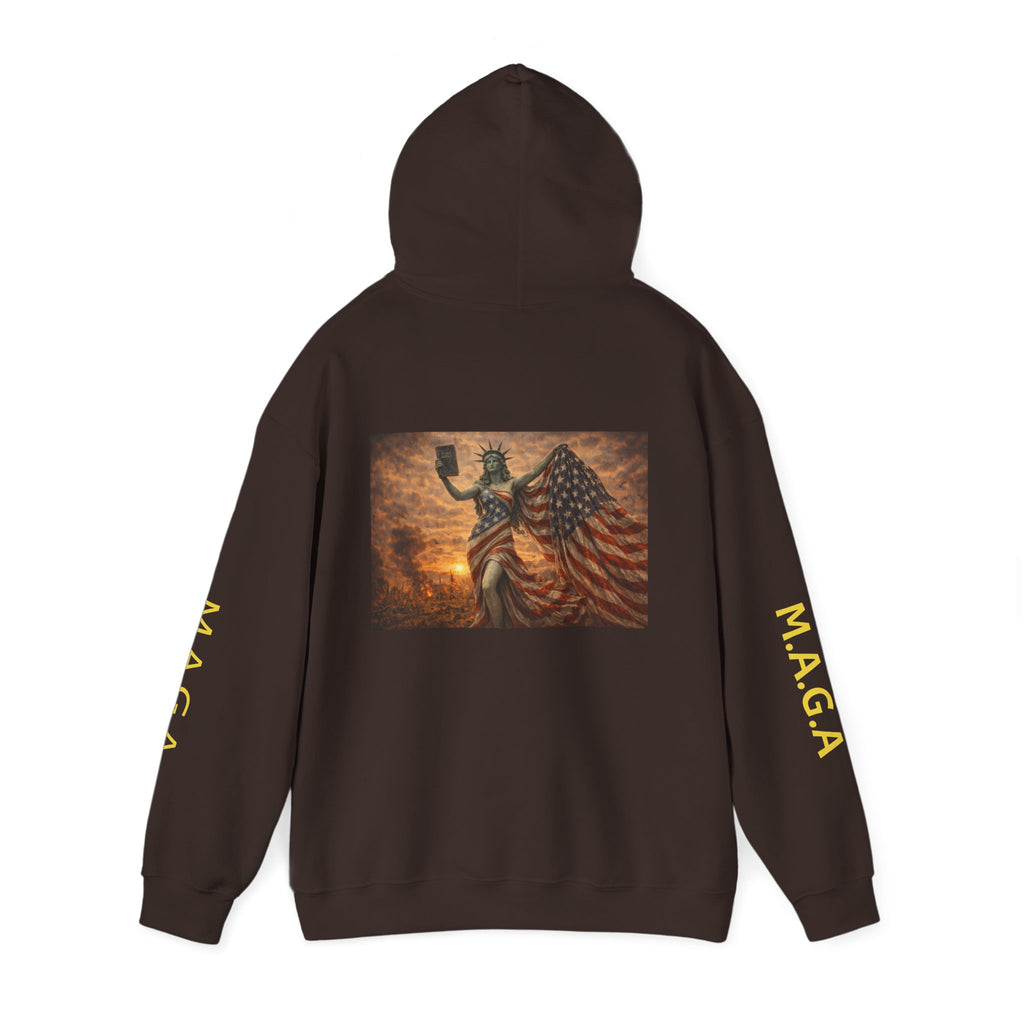 MAGA Statue of Liberty Hoodie – Patriotic American Flag Sweatshirt