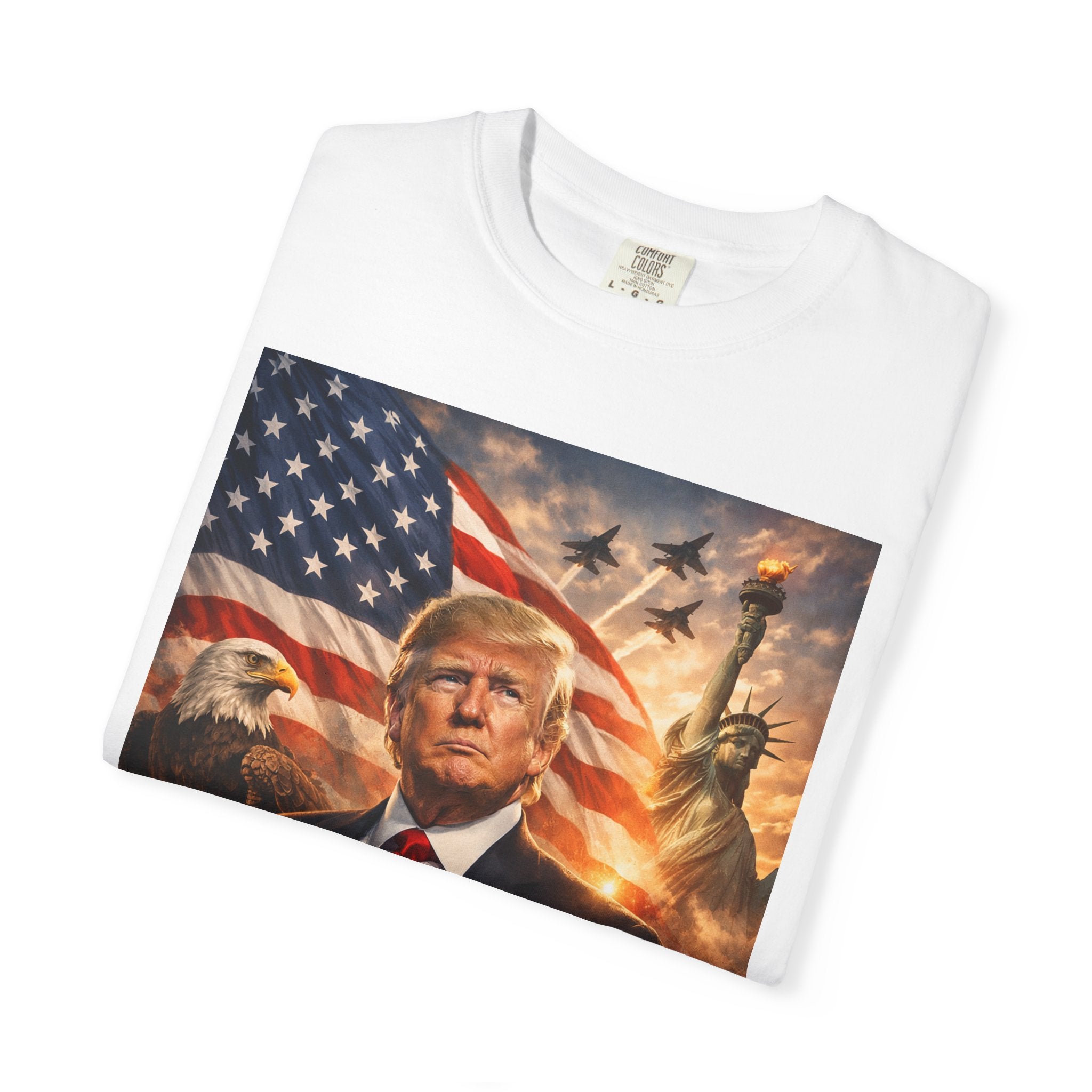 Patriotic Trump Portrait T-Shirt — “It takes a real man to mend a broken country”