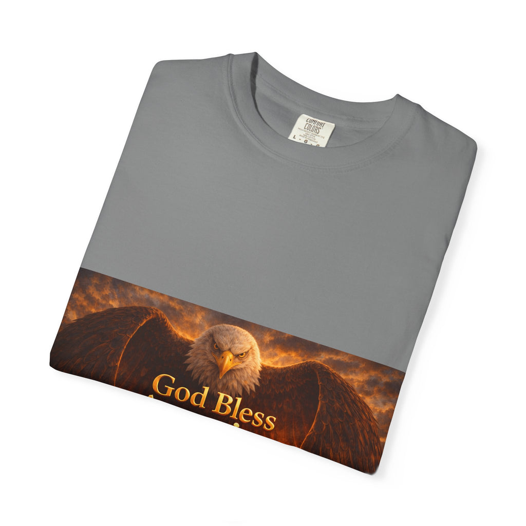 Political T-Shirt — "God Bless America" Eagle & Trump Patriotic Tee