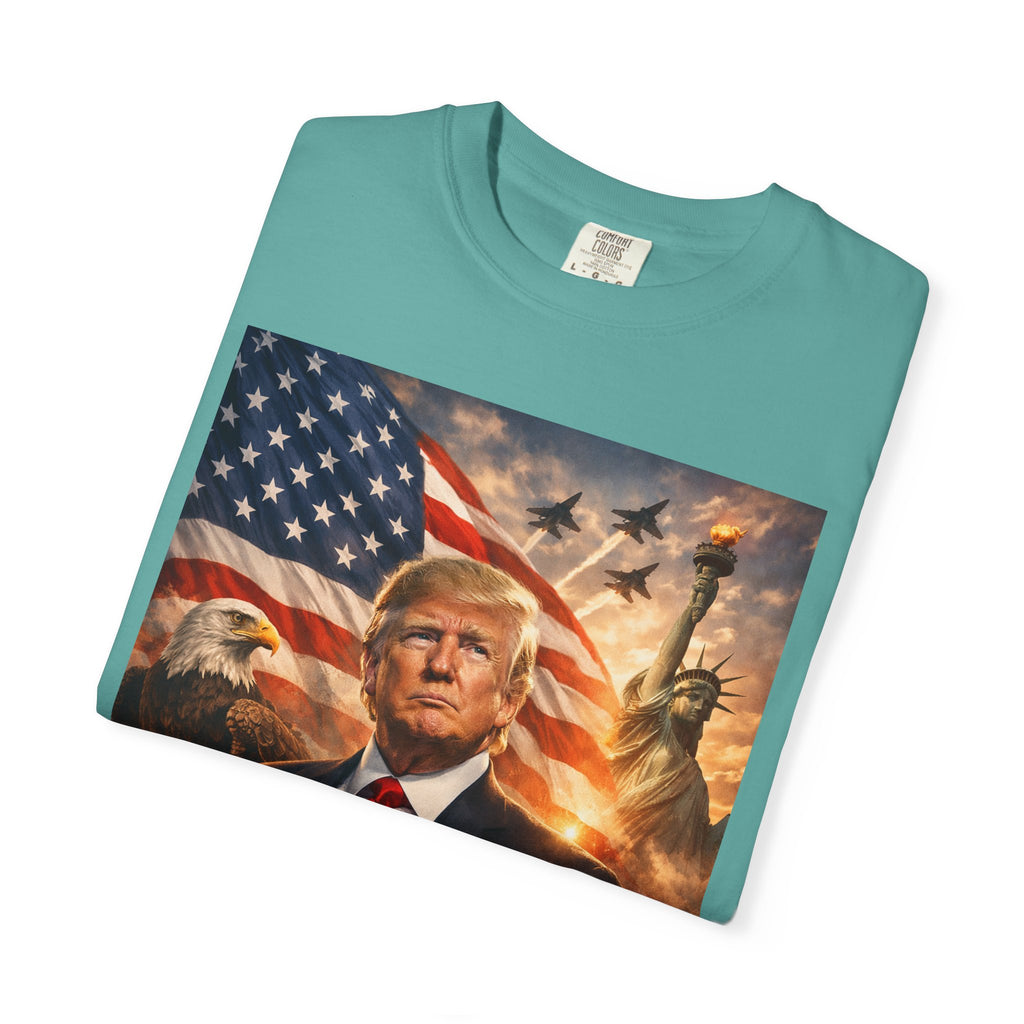 Patriotic Trump Portrait T-Shirt — “It takes a real man to mend a broken country”