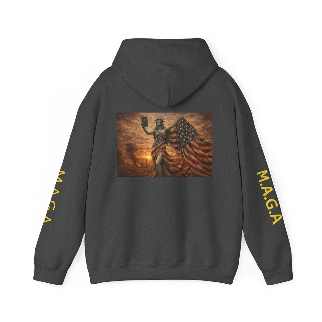MAGA Statue of Liberty Hoodie – Patriotic American Flag Sweatshirt