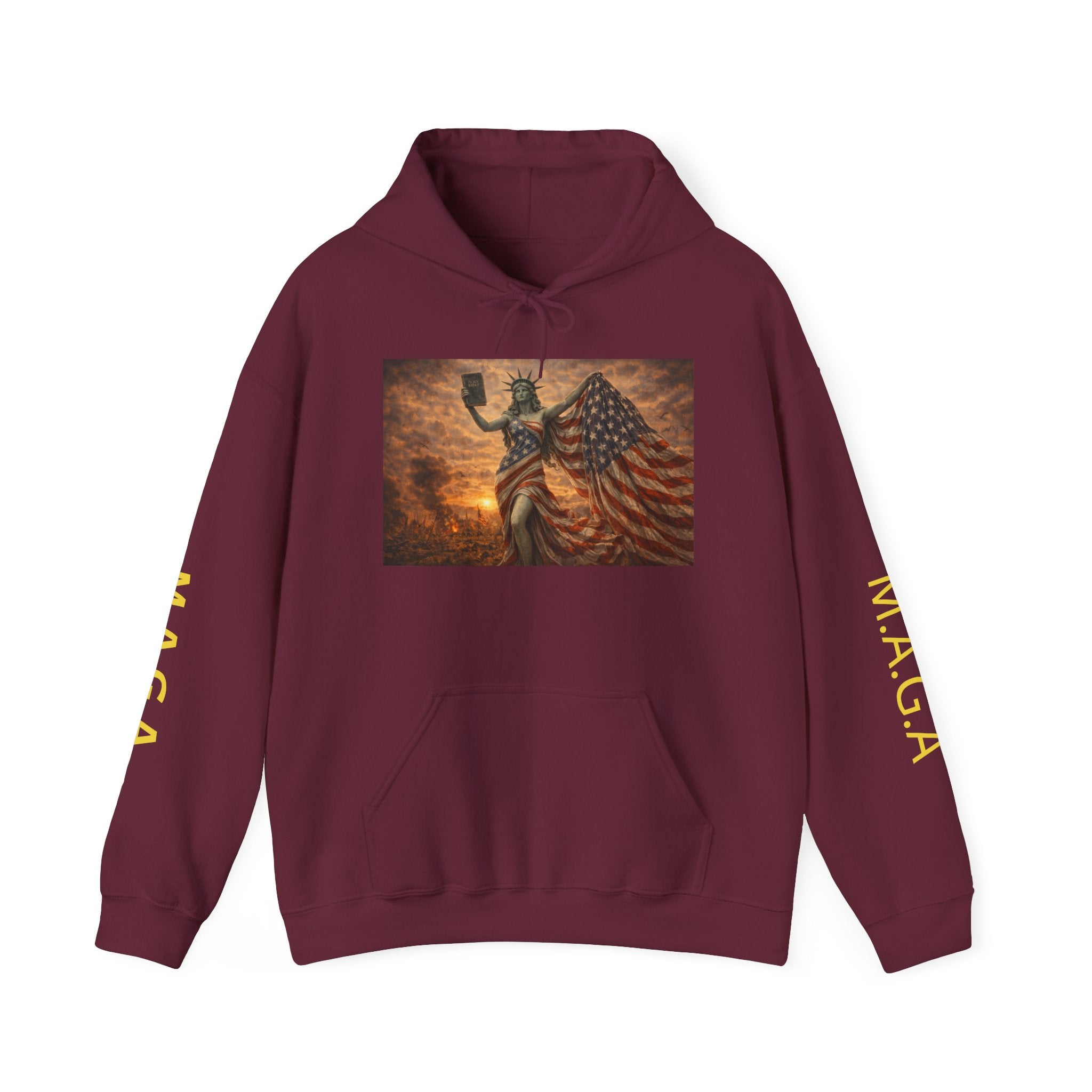 MAGA Statue of Liberty Hoodie – Patriotic American Flag Sweatshirt