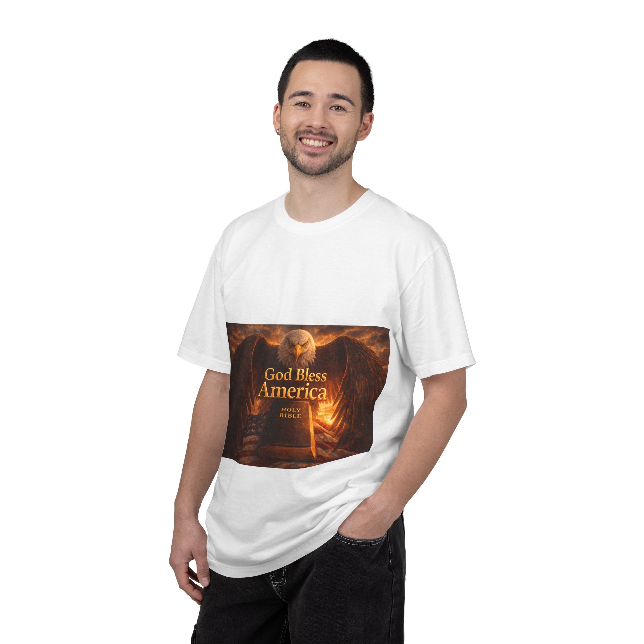 Political T-Shirt — "God Bless America" Eagle & Trump Patriotic Tee