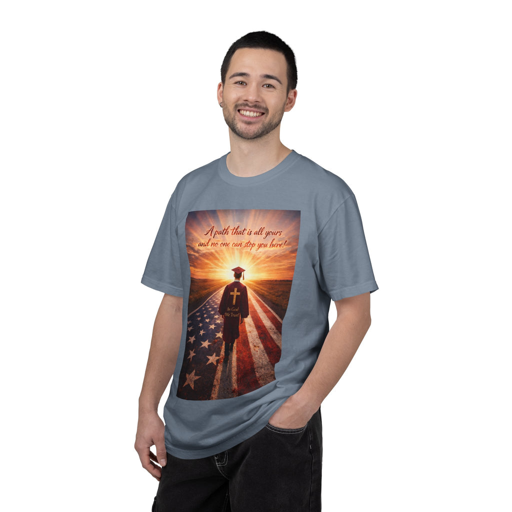 Patriotic Christian T-Shirt — 'A Path That Is All Yours' Graduating Soldier Prayer Tee