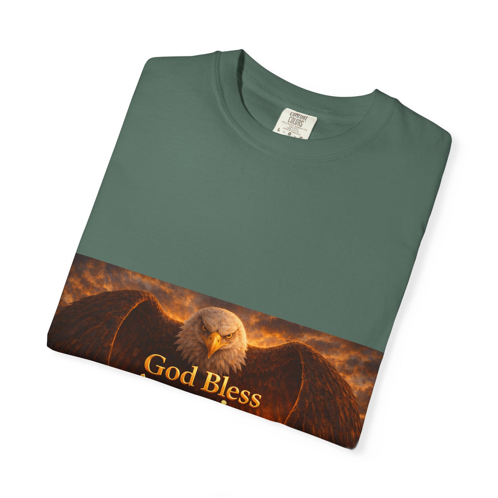 Political T-Shirt — "God Bless America" Eagle & Trump Patriotic Tee