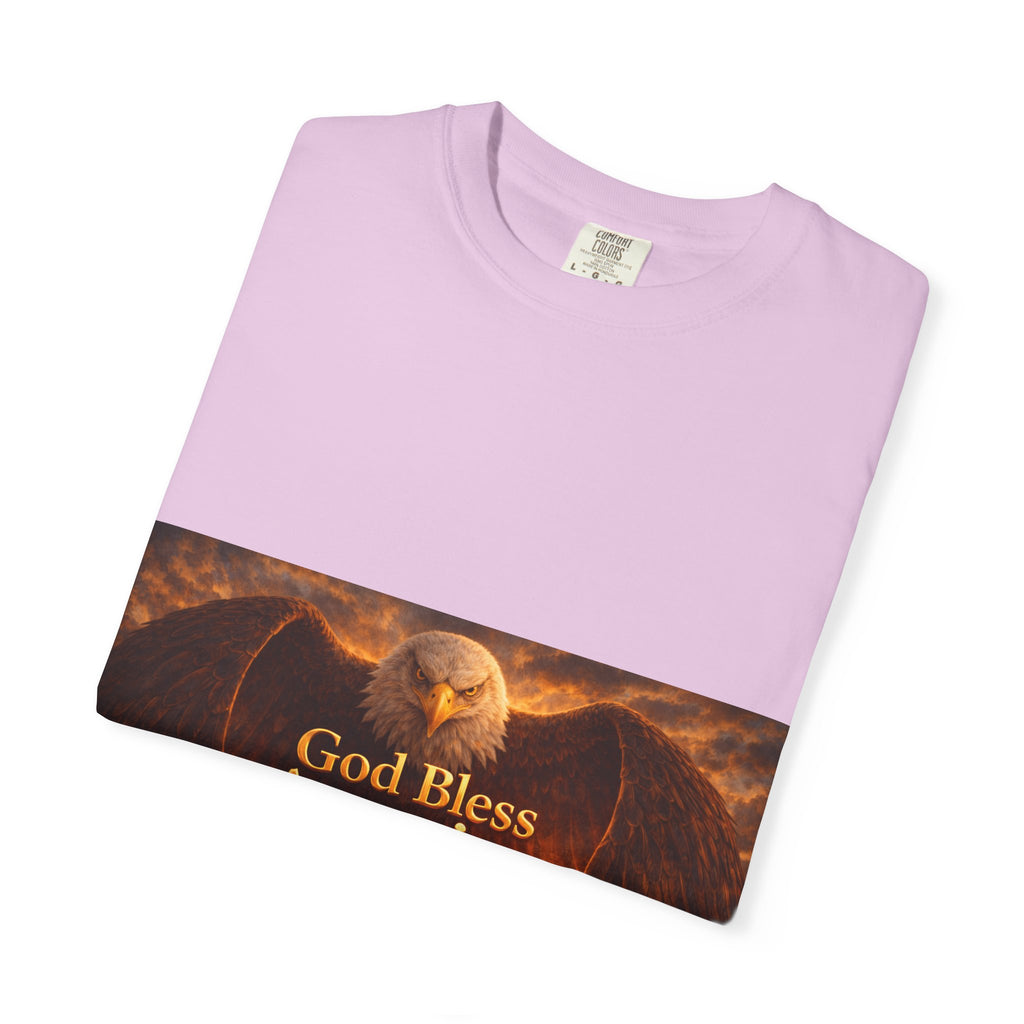 Political T-Shirt — "God Bless America" Eagle & Trump Patriotic Tee