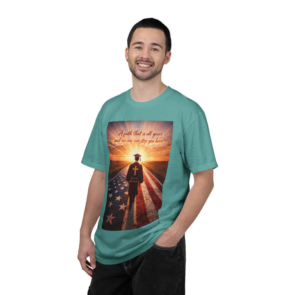 Patriotic Christian T-Shirt — 'A Path That Is All Yours' Graduating Soldier Prayer Tee