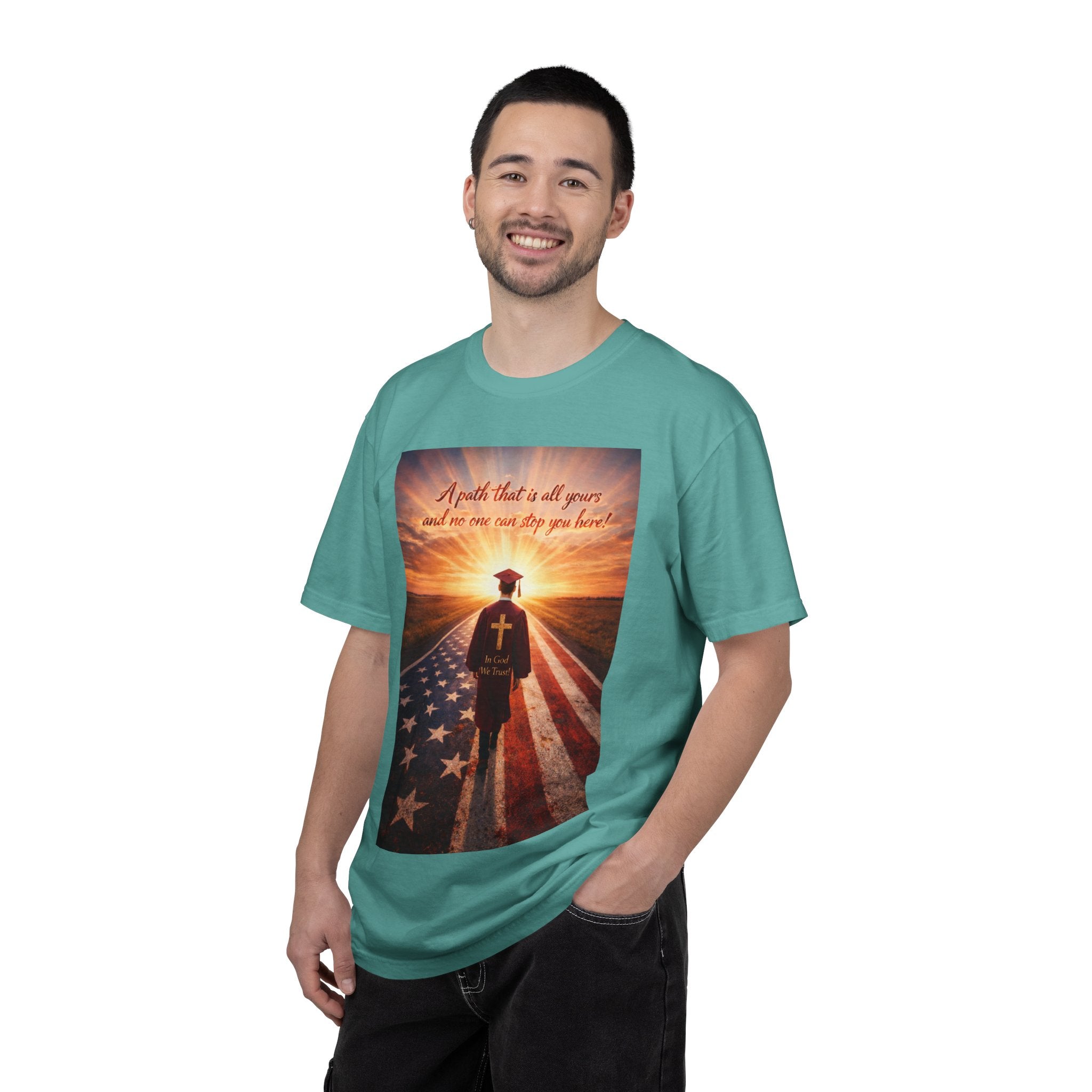 Patriotic Christian T-Shirt — 'A Path That Is All Yours' Graduating Soldier Prayer Tee