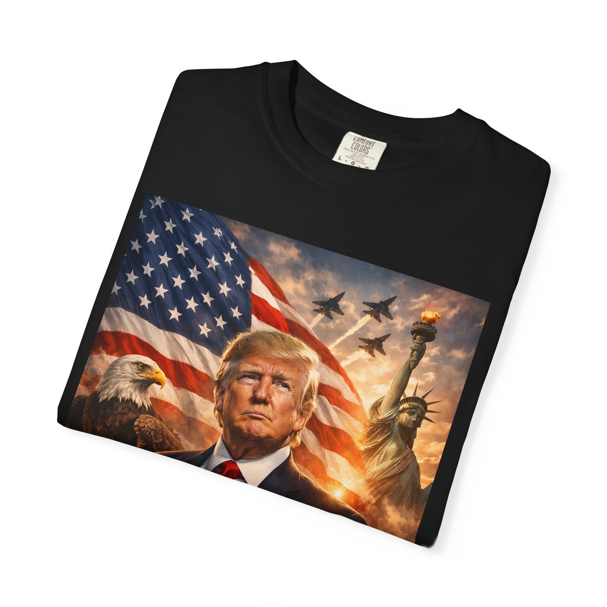 Patriotic Trump Portrait T-Shirt — “It takes a real man to mend a broken country”