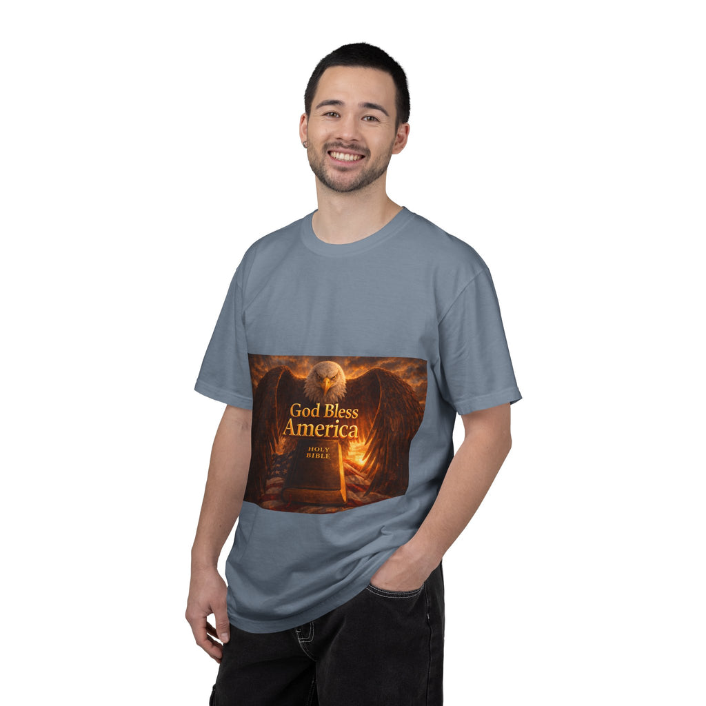 Political T-Shirt — "God Bless America" Eagle & Trump Patriotic Tee