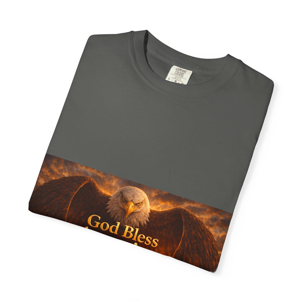 Political T-Shirt — "God Bless America" Eagle & Trump Patriotic Tee