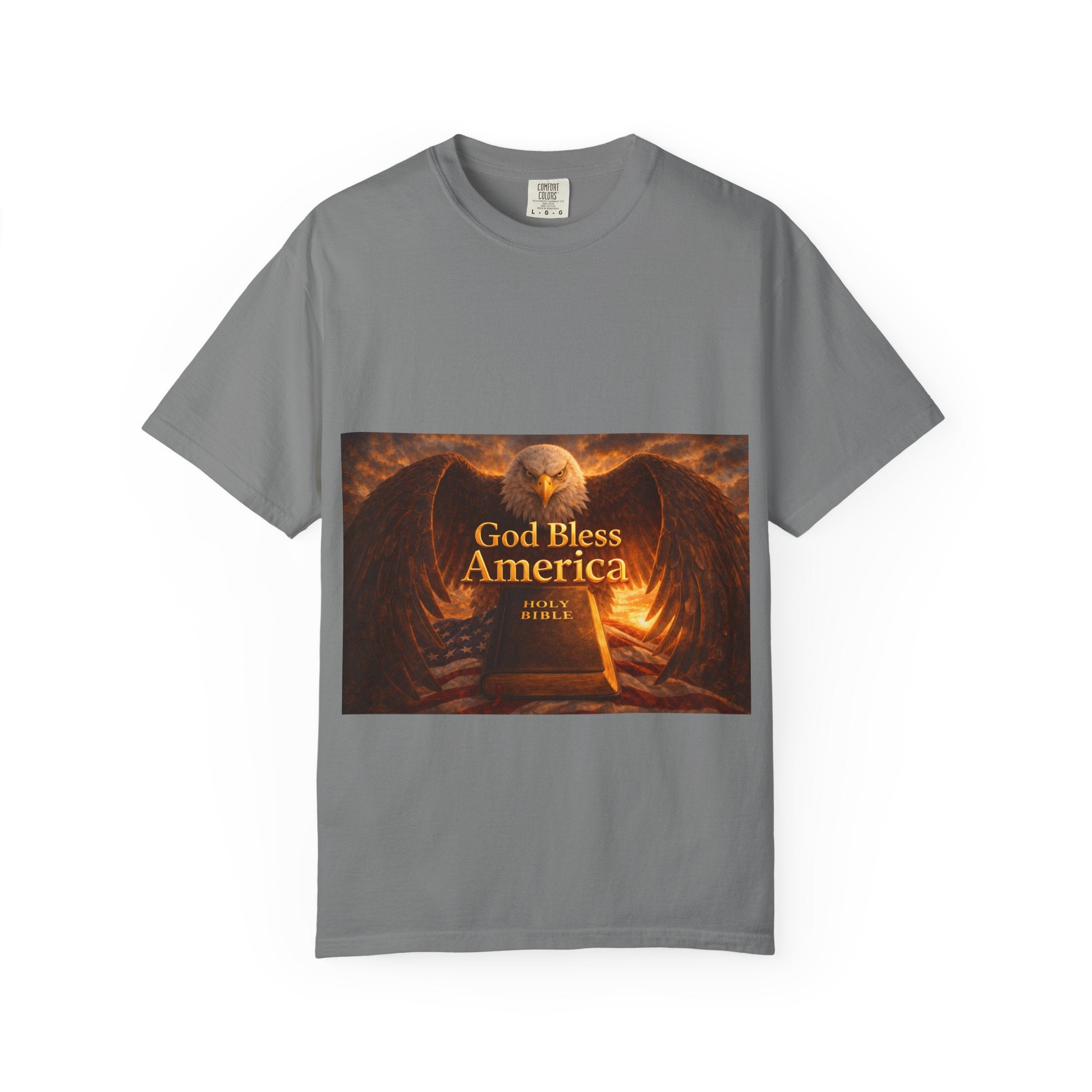 Political T-Shirt — "God Bless America" Eagle & Trump Patriotic Tee