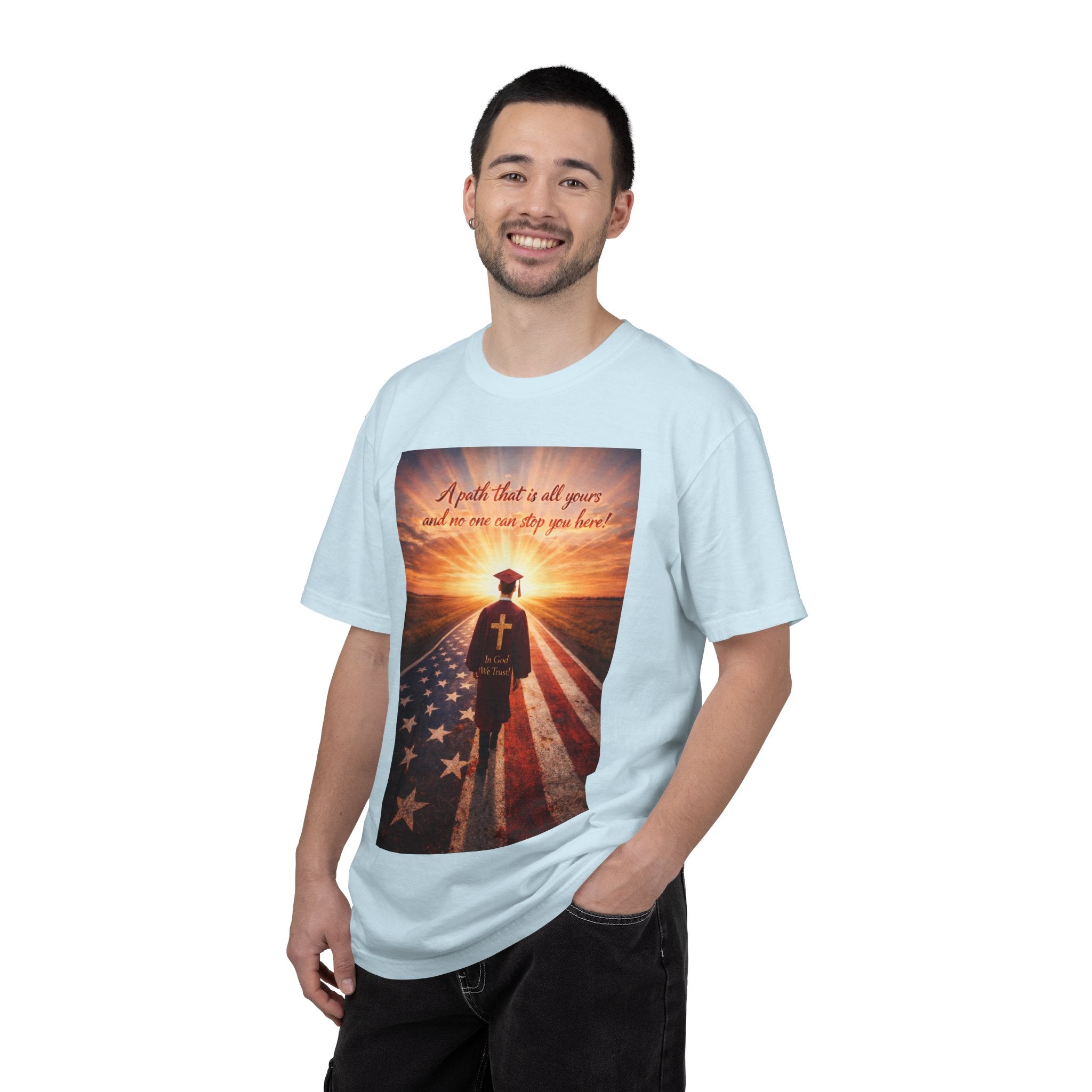 Patriotic Christian T-Shirt — 'A Path That Is All Yours' Graduating Soldier Prayer Tee