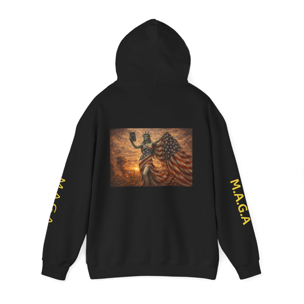 MAGA Statue of Liberty Hoodie – Patriotic American Flag Sweatshirt