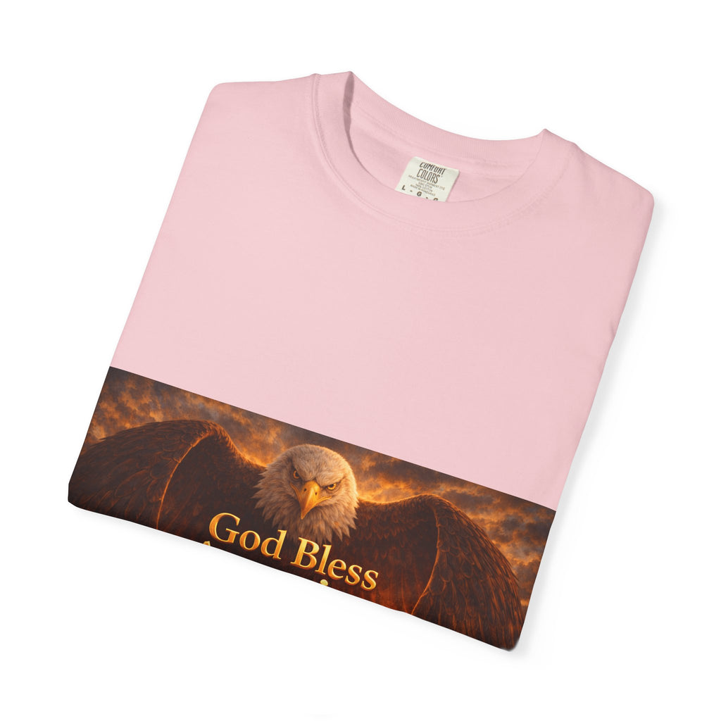 Political T-Shirt — "God Bless America" Eagle & Trump Patriotic Tee