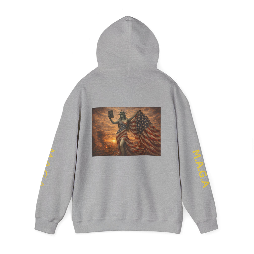MAGA Statue of Liberty Hoodie – Patriotic American Flag Sweatshirt