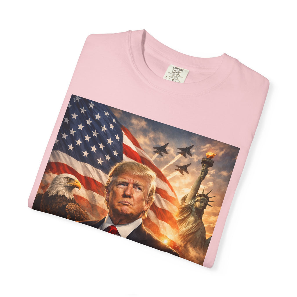 Patriotic Trump Portrait T-Shirt — “It takes a real man to mend a broken country”